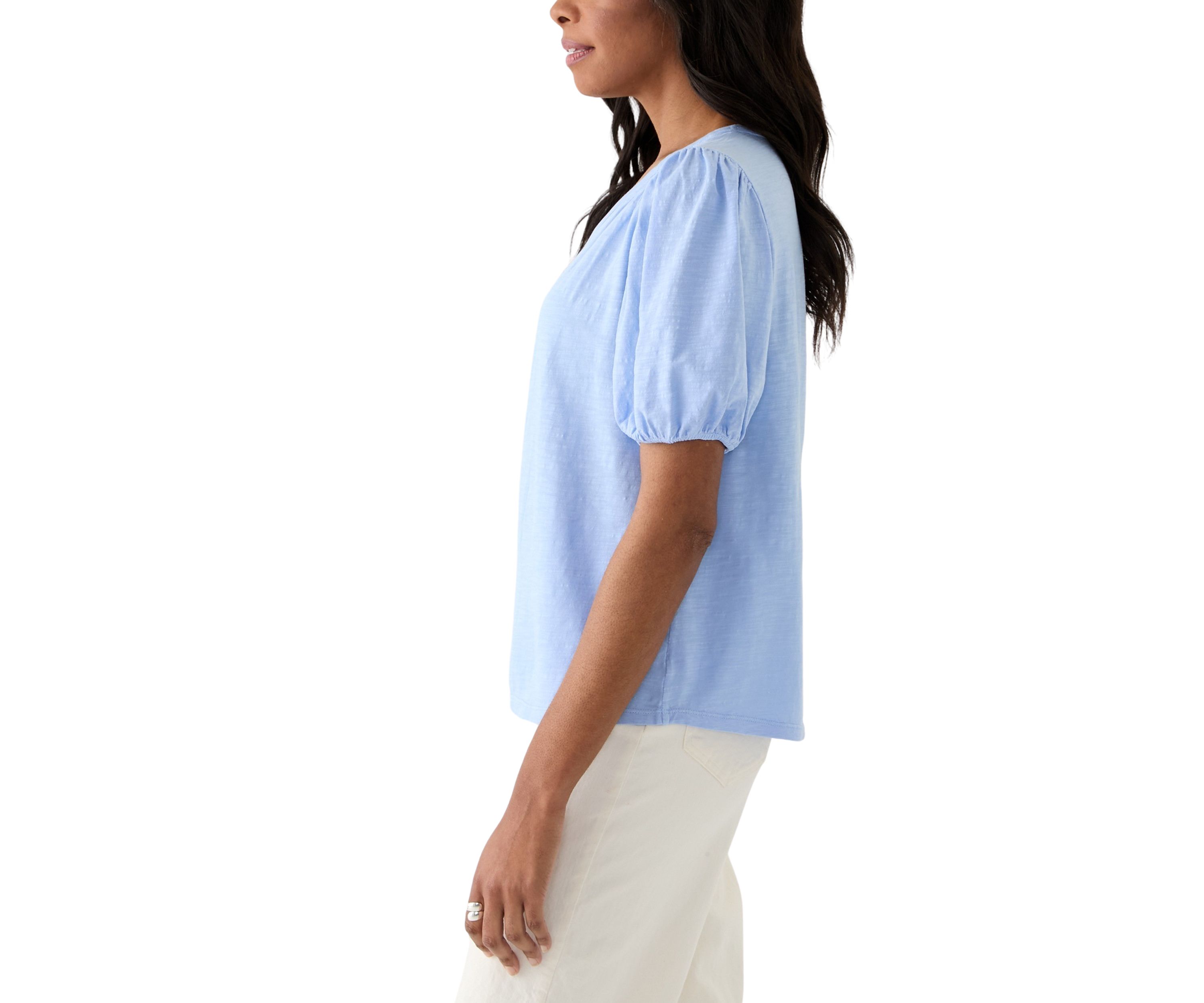 Womens Smocked Shoulder Top