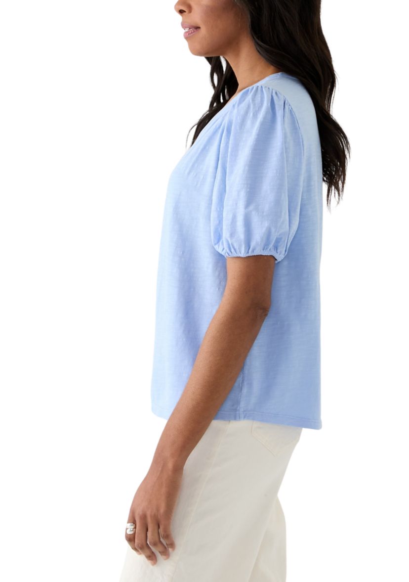 Womens Smocked Shoulder Top