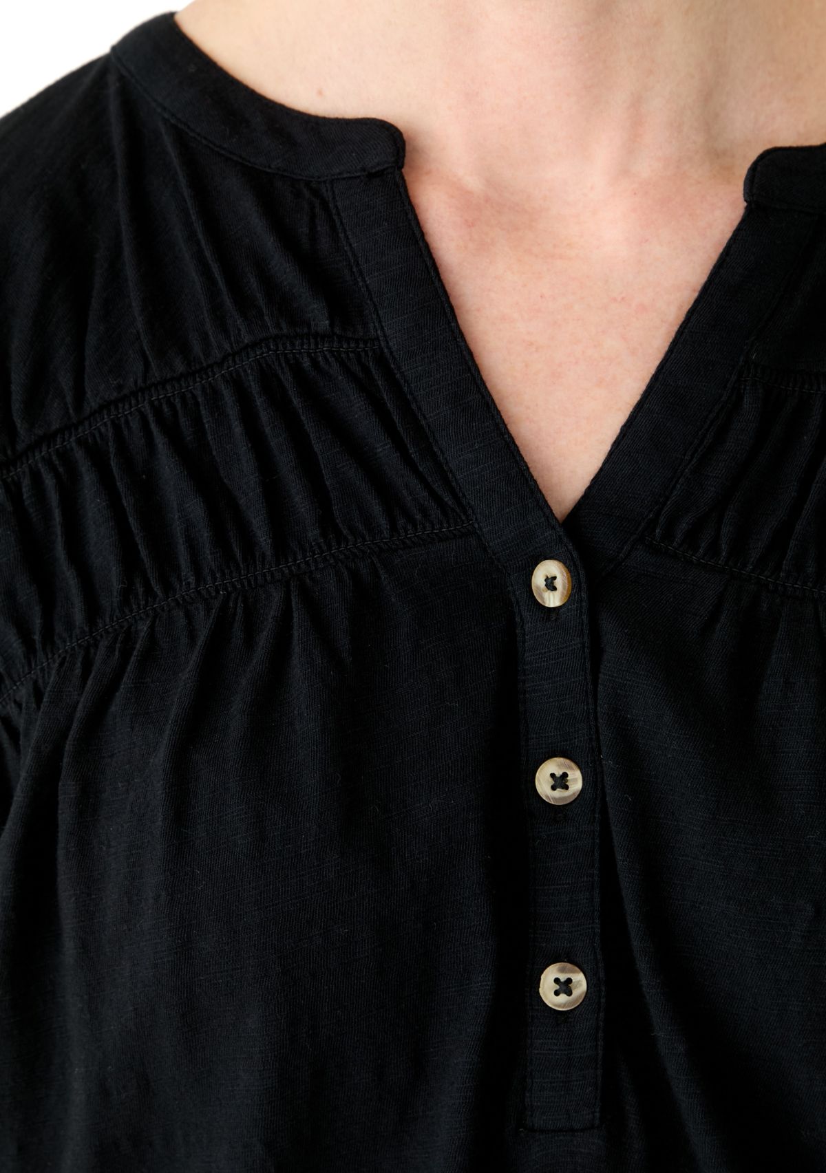 Womens Short Sleeve Shirred Top