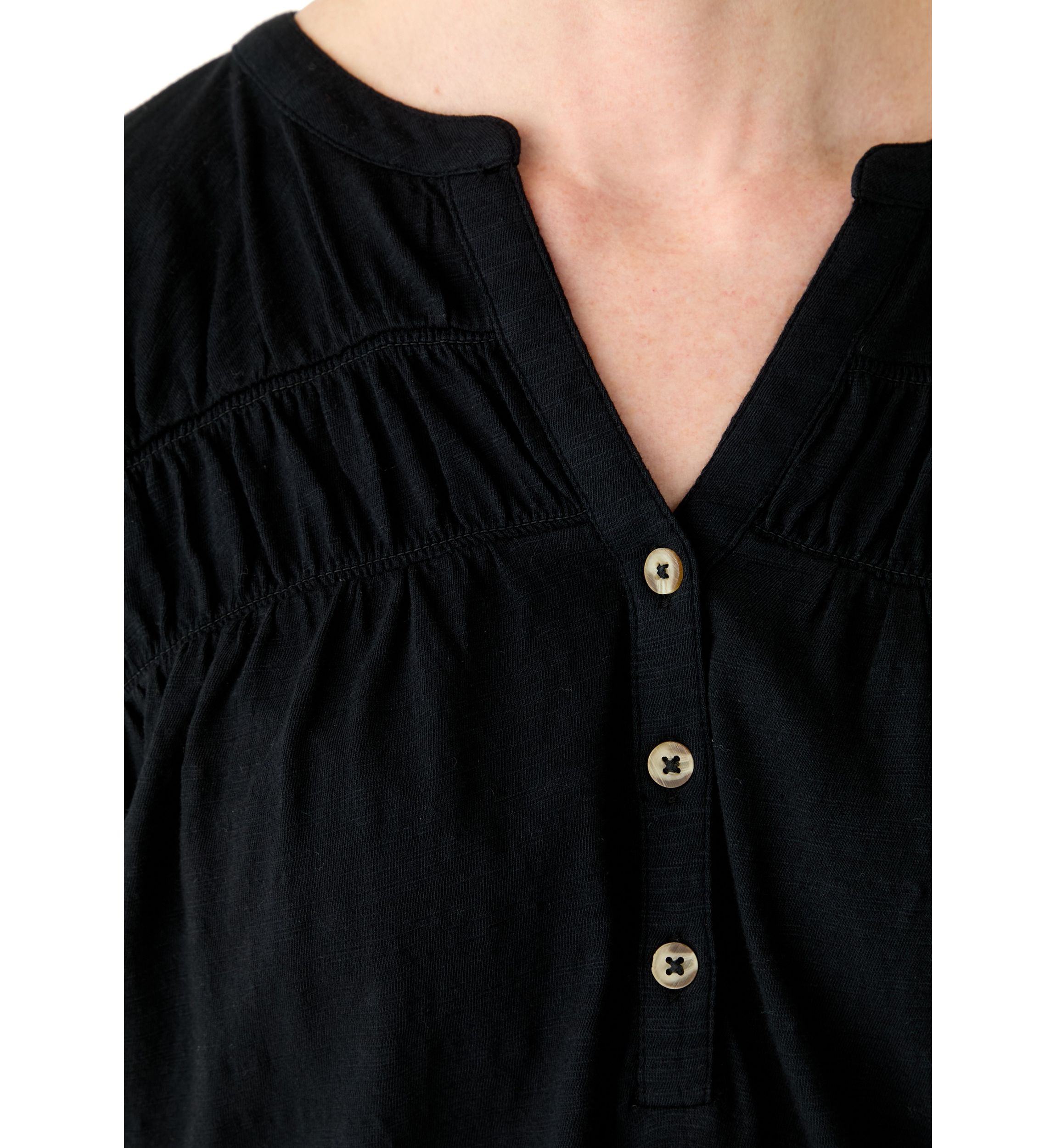 Womens Short Sleeve Shirred Top