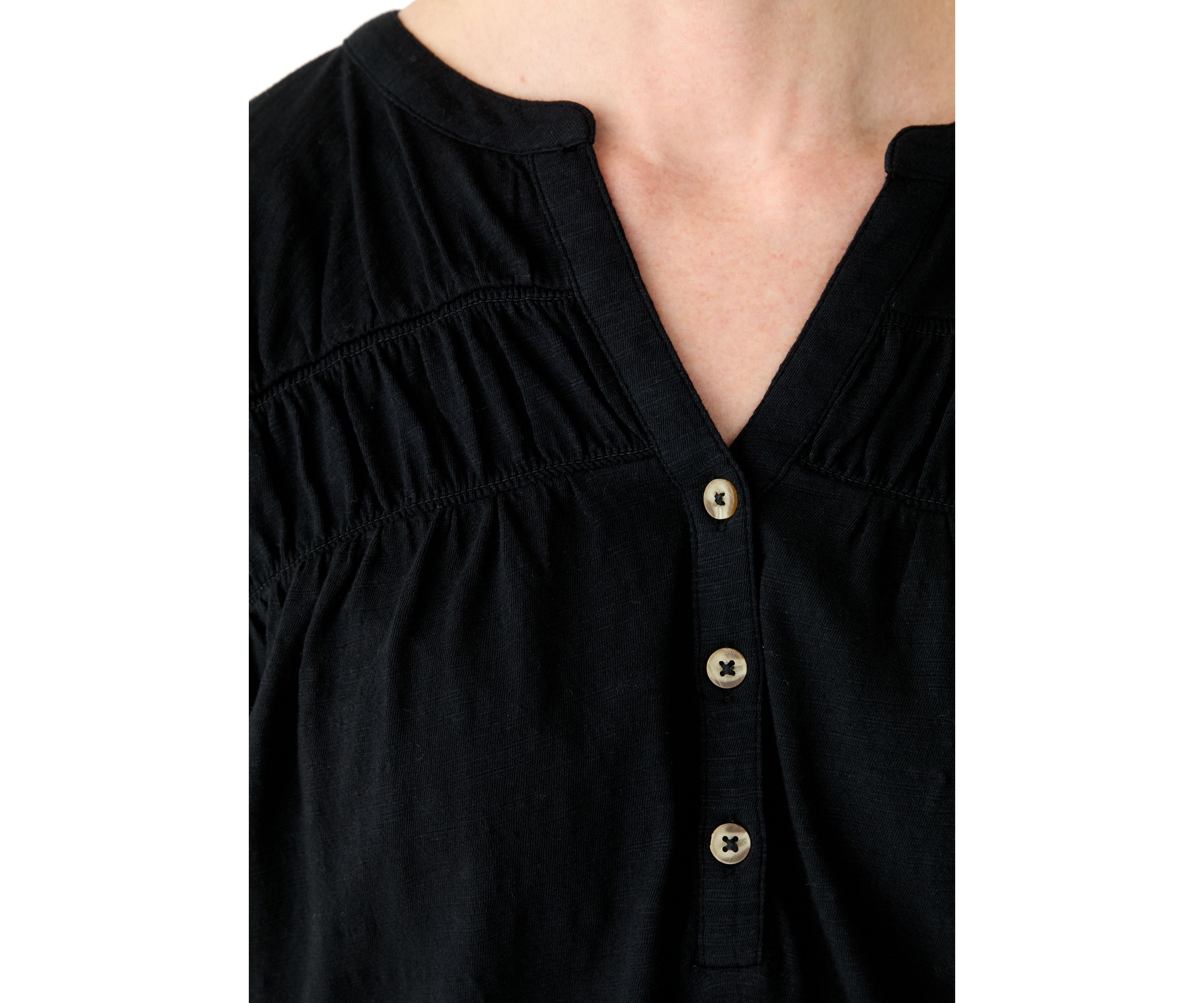 Womens Short Sleeve Shirred Top