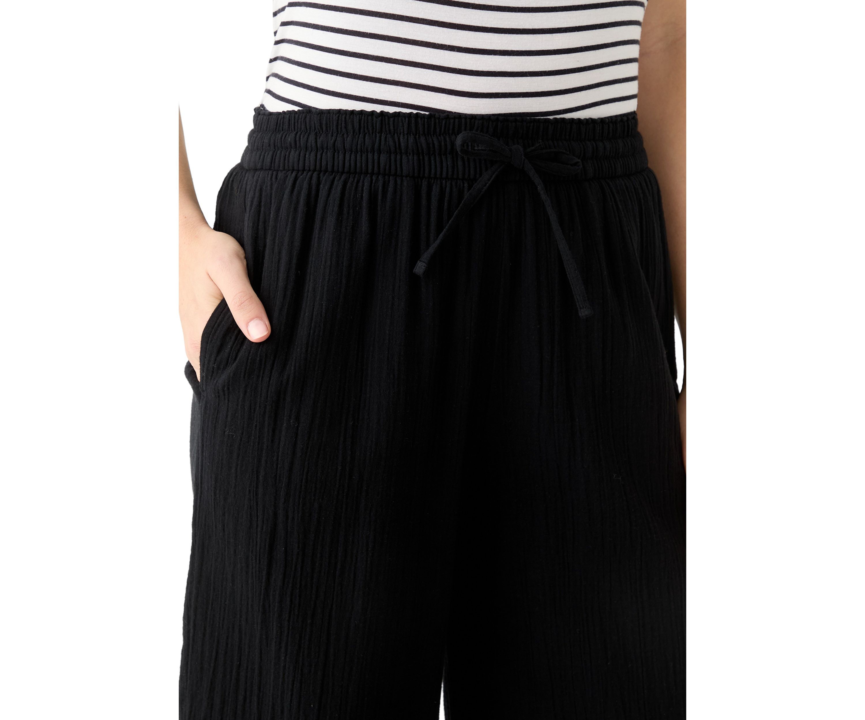Womens High Rise Tie Waist Ankle Pants