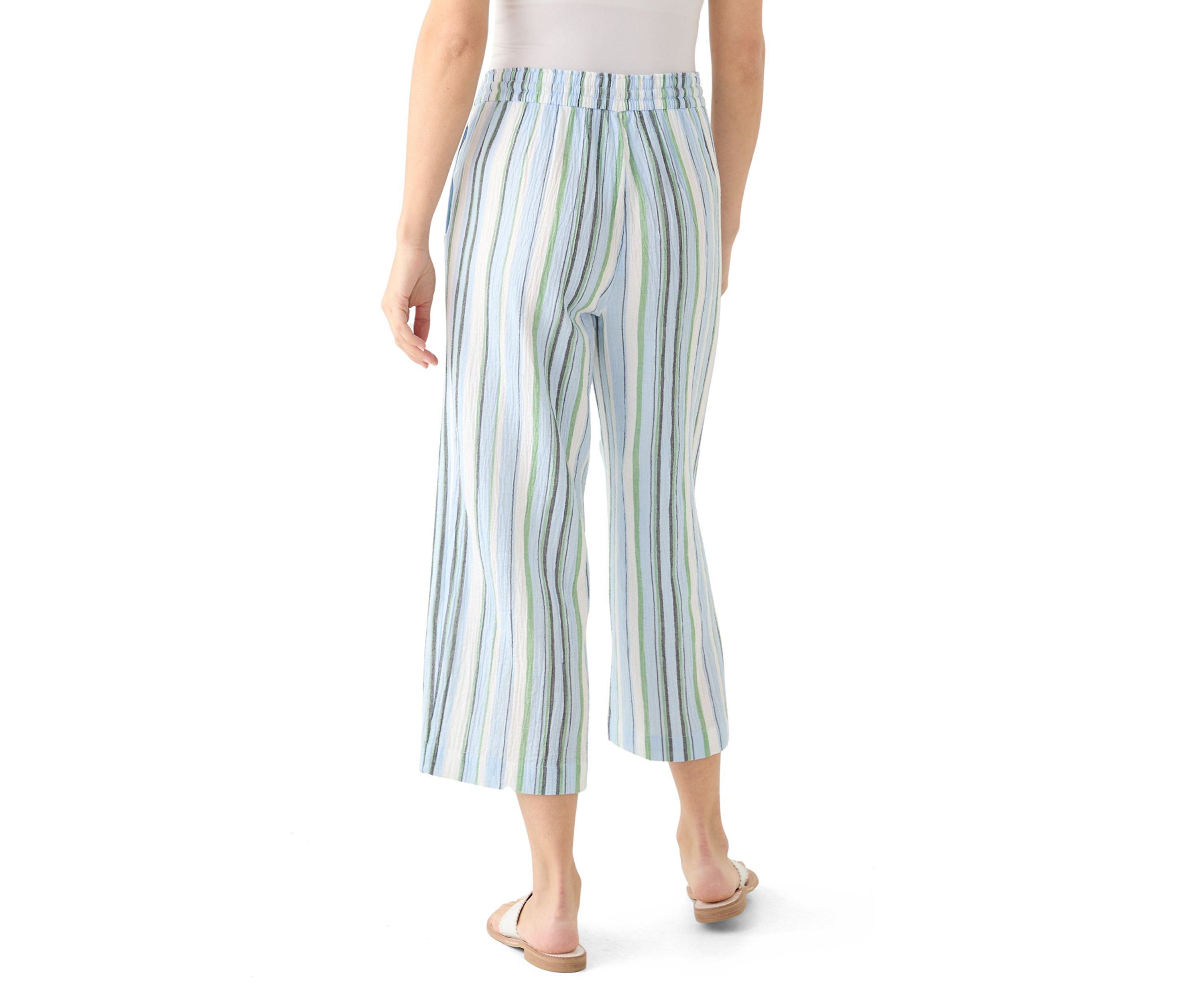 Womens High Rise Tie Waist Ankle Pants