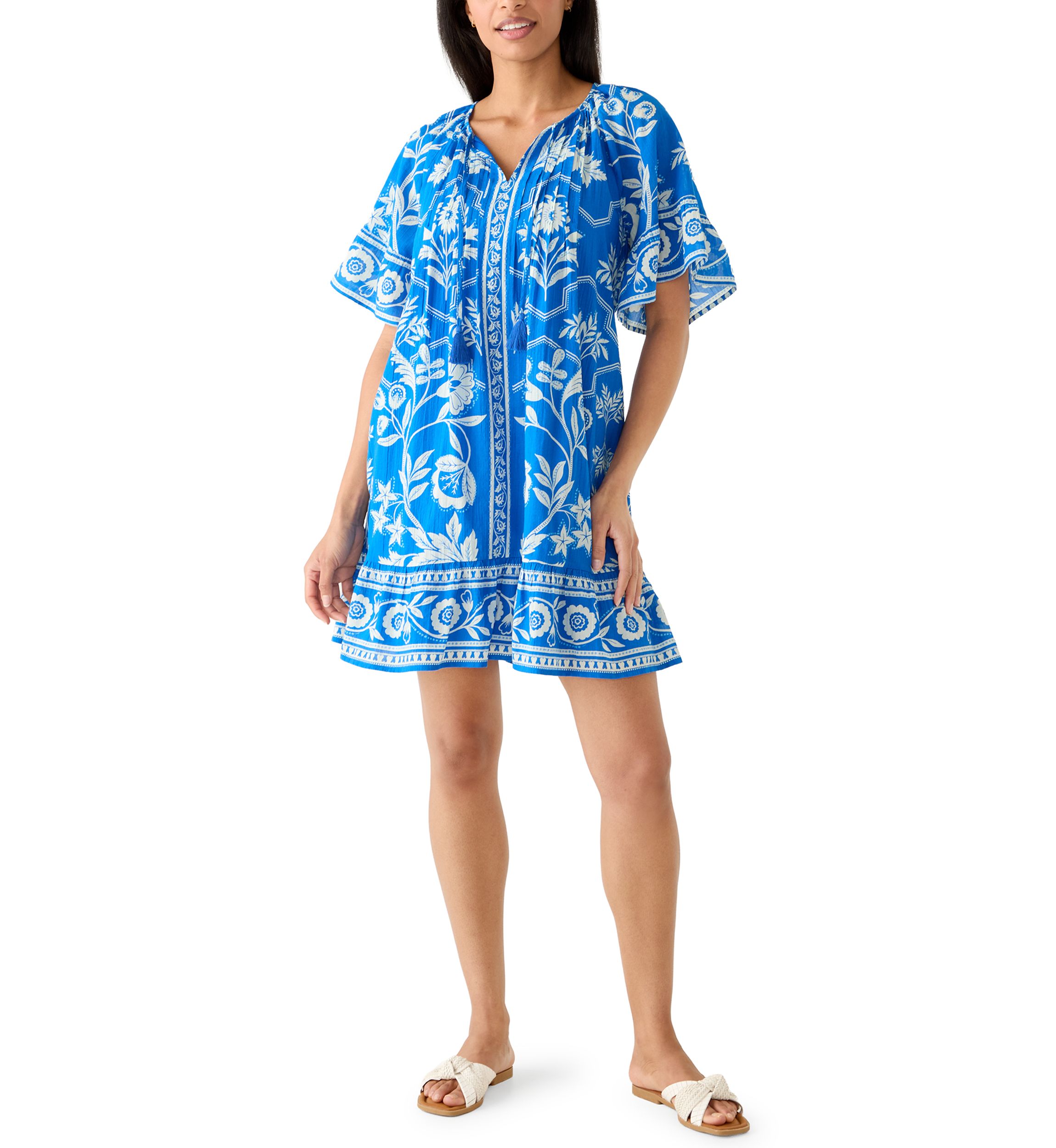 blue holiday dress Light Blue Ruffle Long Sleeve Spring Summer Dress – Fairycore Aesthetic Outfit Light Blue / S main image 1