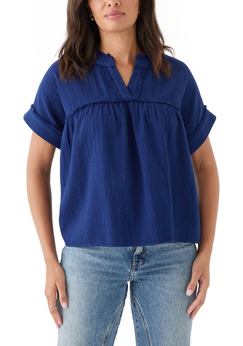 Wonderly Women's Short Sleeve Gauze Swing Top | Belk