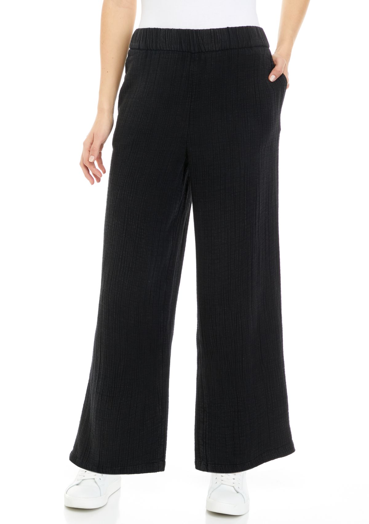 Petite Cotton Gauze Wide Leg Pants 