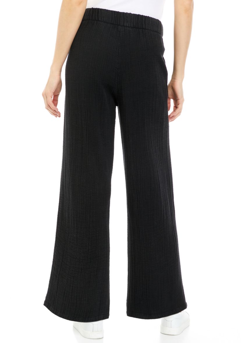 Petite Cotton Gauze Wide Leg Pants 