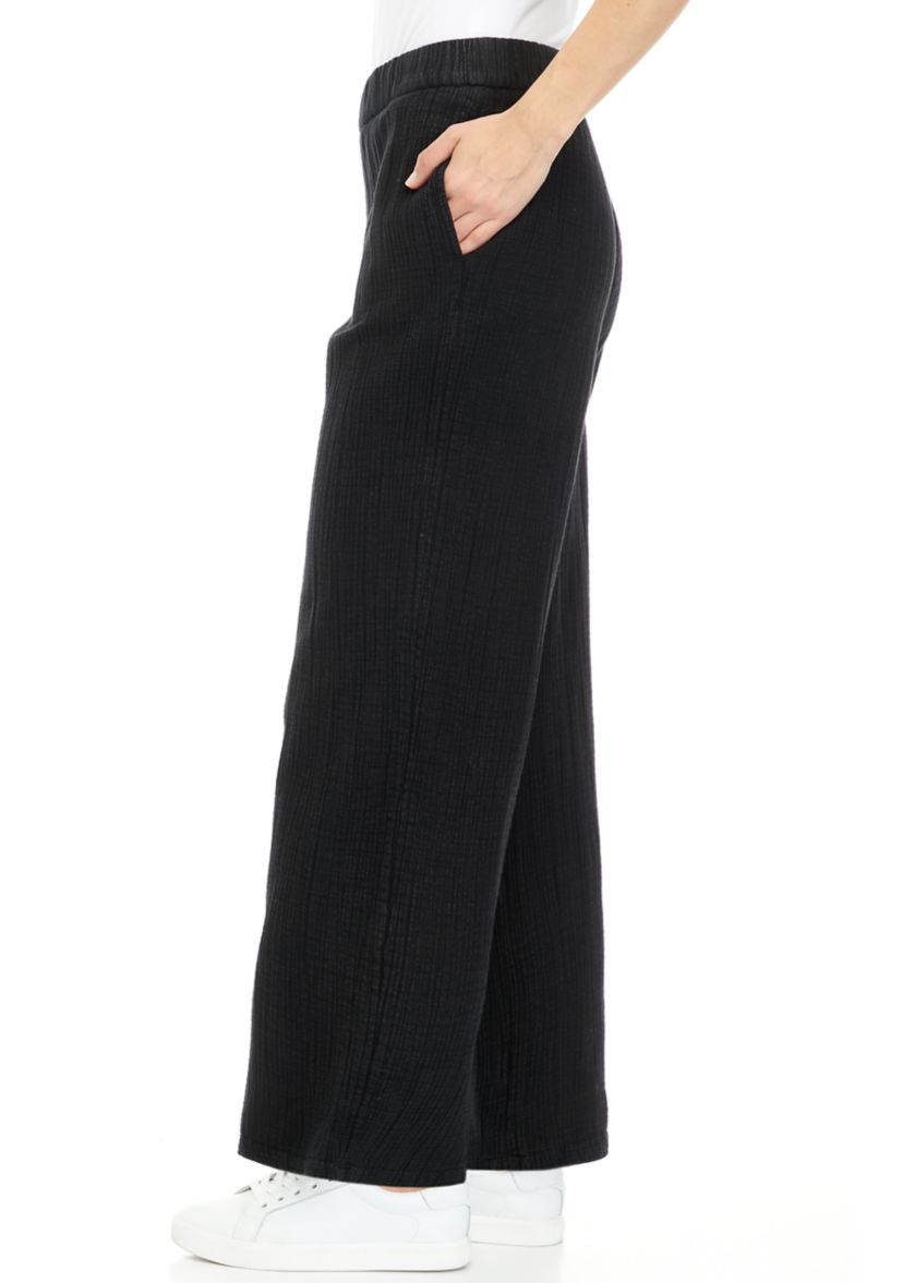 Petite Cotton Gauze Wide Leg Pants 