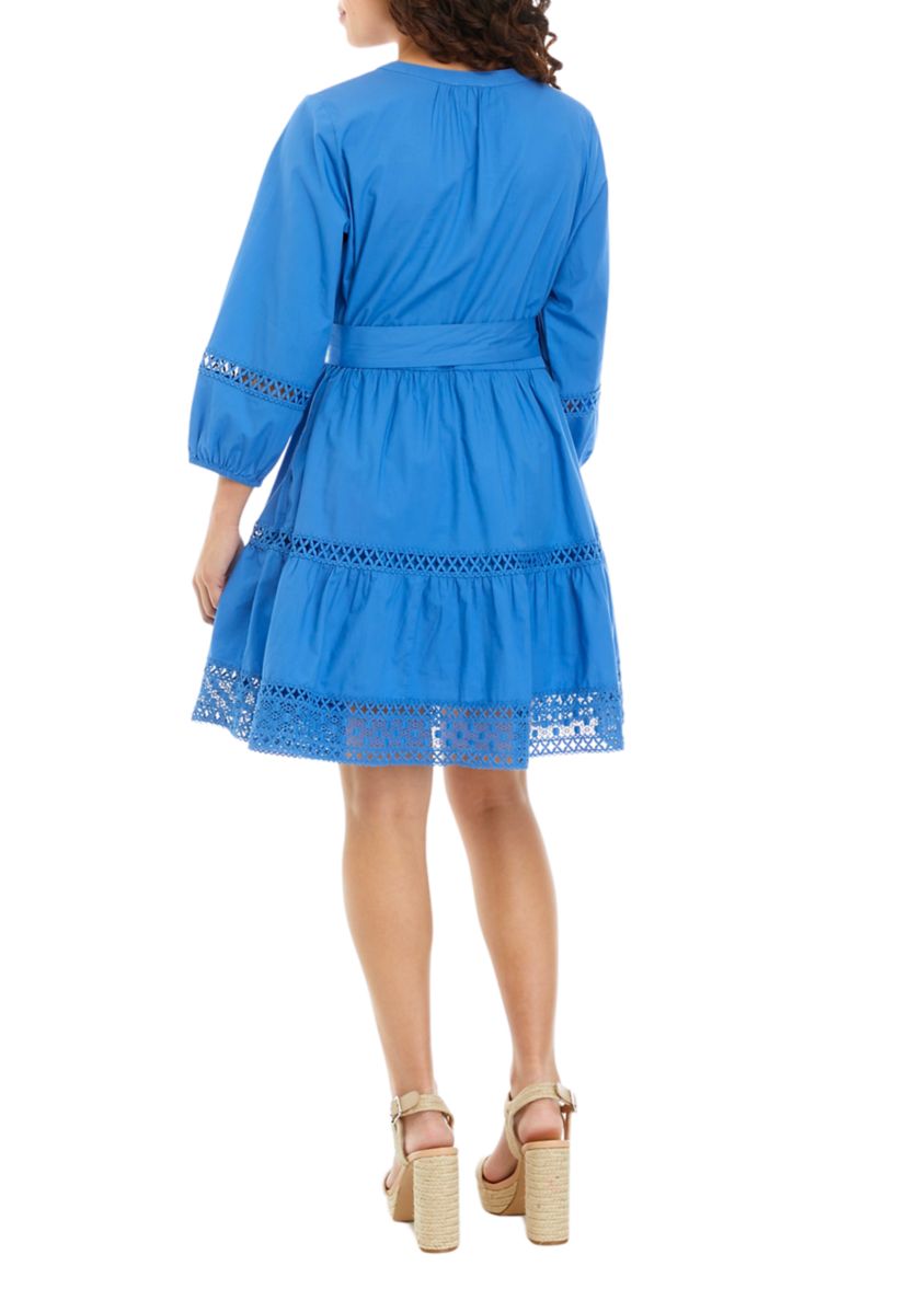 Petite 3/4 Sleeve Mini Dress