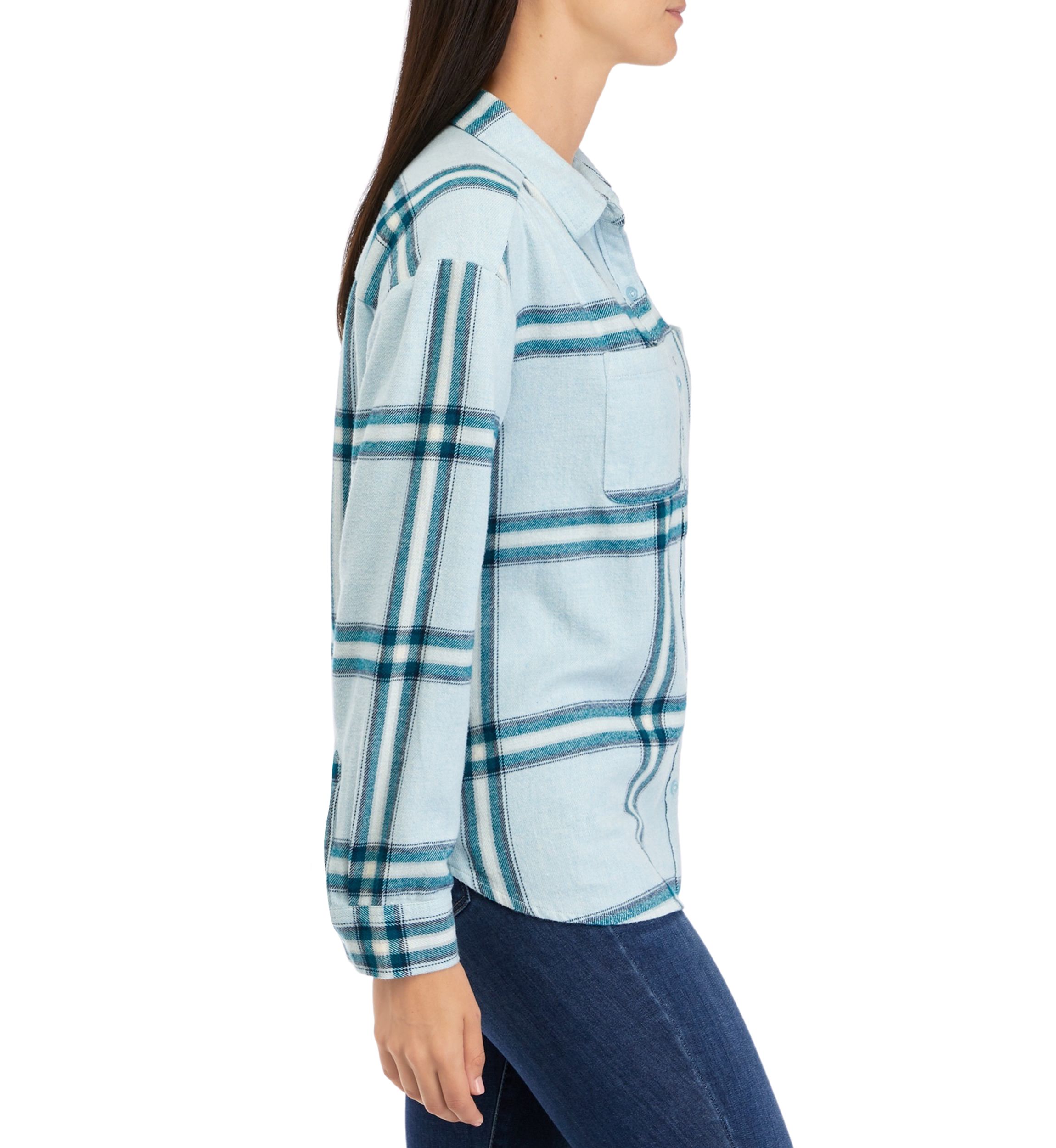 Petite Long Sleeve Yarn Dyed Boyfriend Shirt