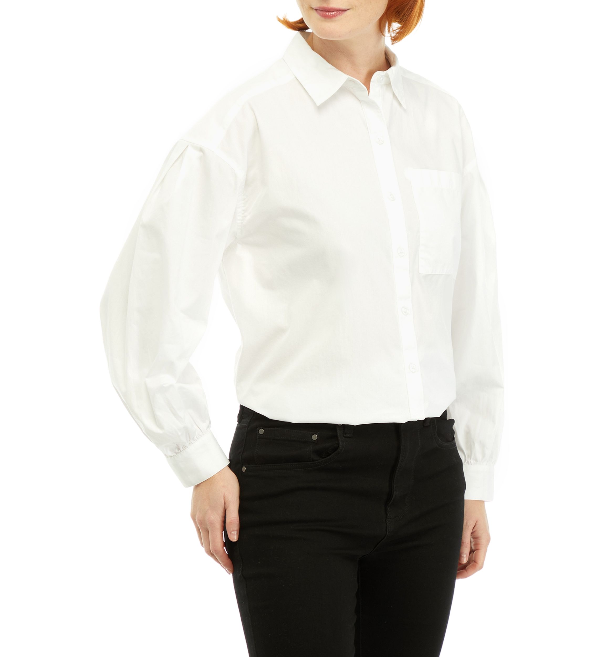 Petite Patch Pocket Button Down Shirt
