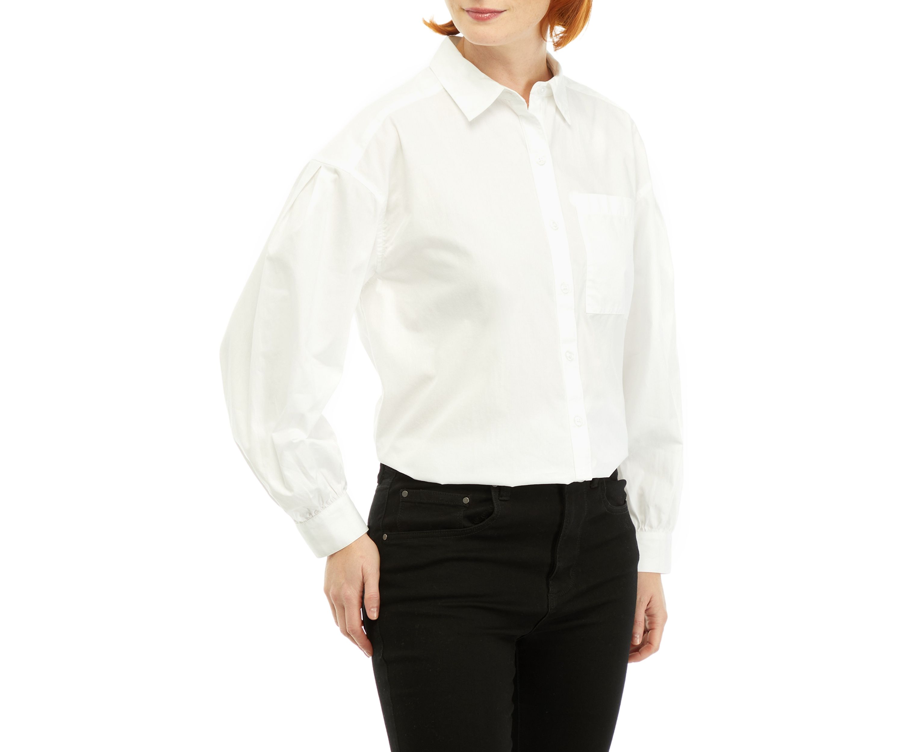 Petite Patch Pocket Button Down Shirt