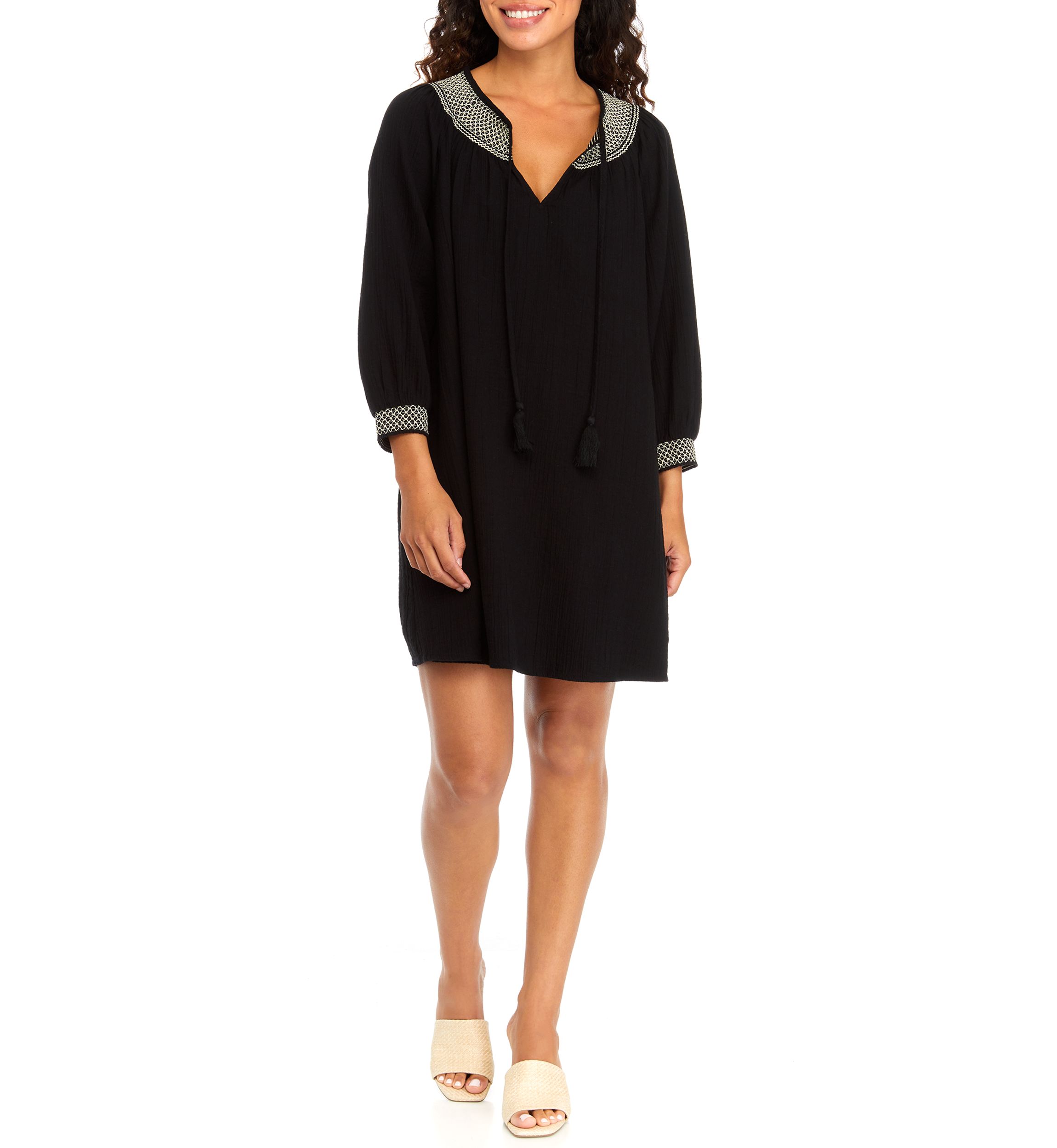 Petite Gauze Midi Dress
