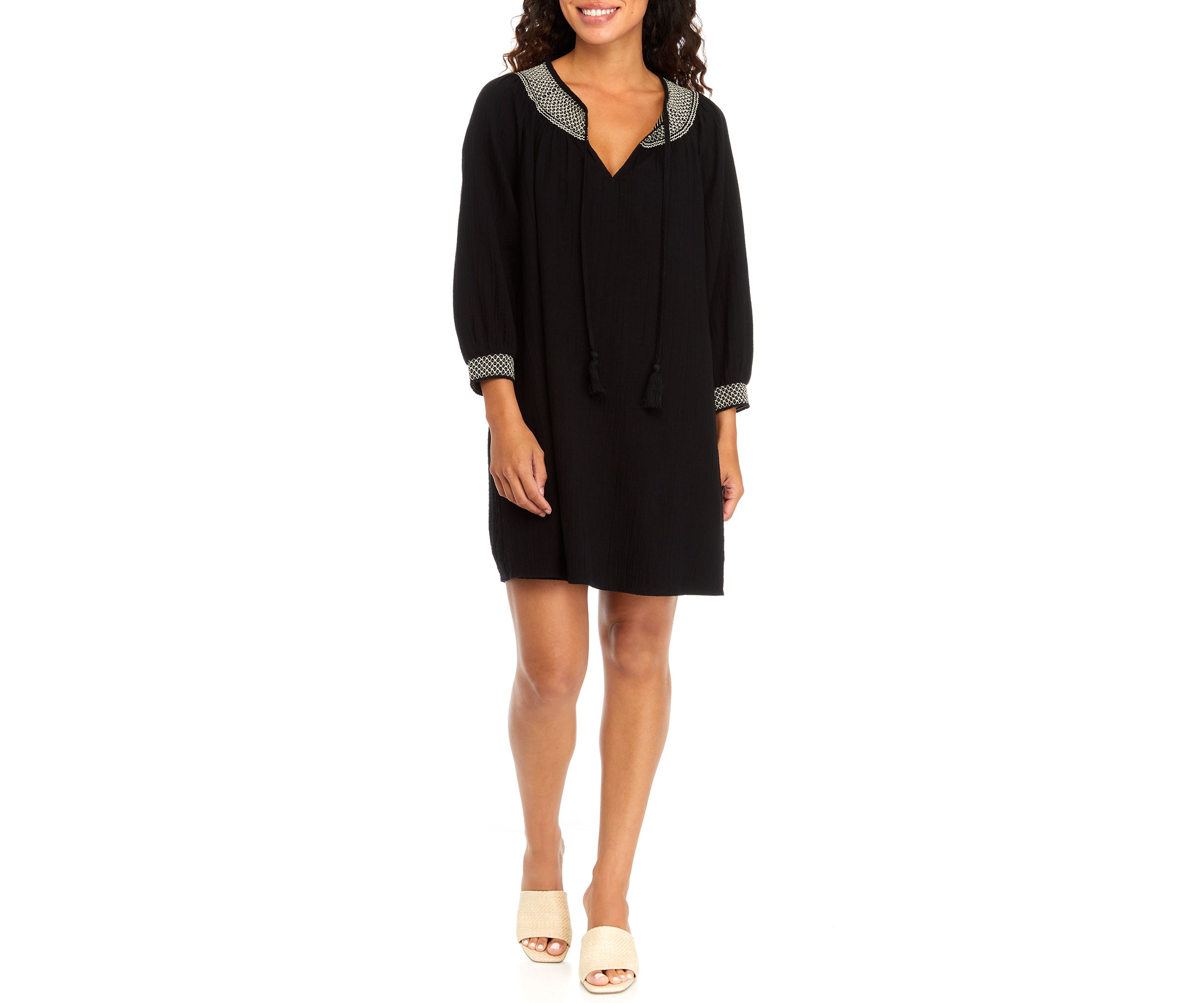 Petite Gauze Midi Dress
