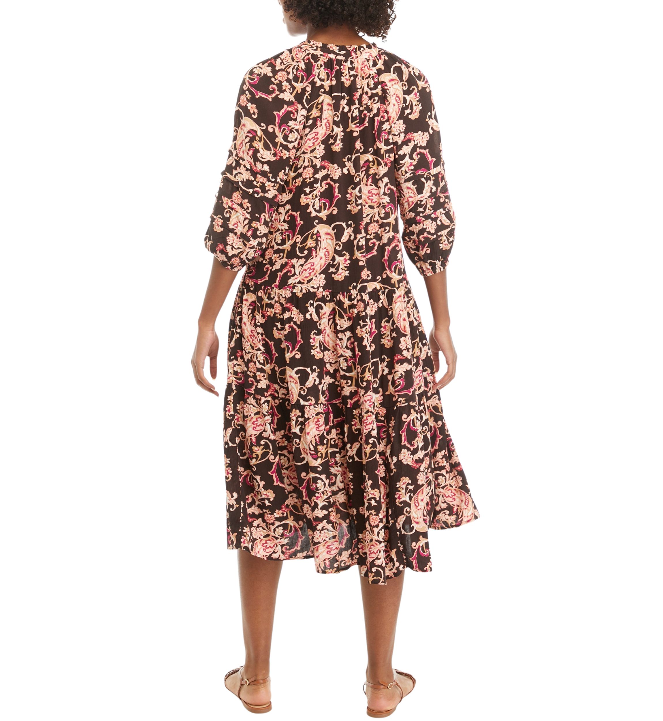 Petite Pintuck Floral Dress