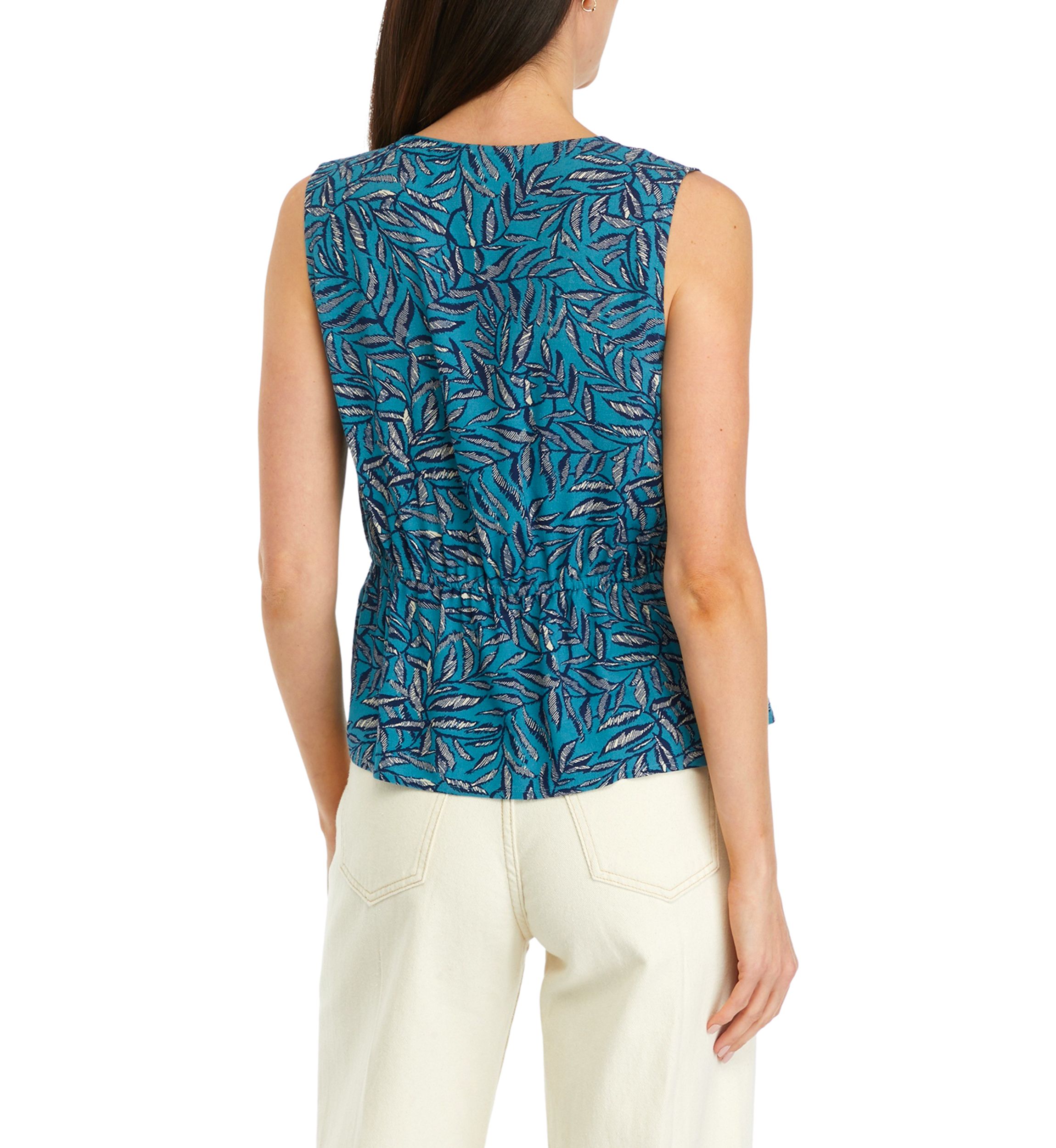 Petite Printed Twist Front Tank Top