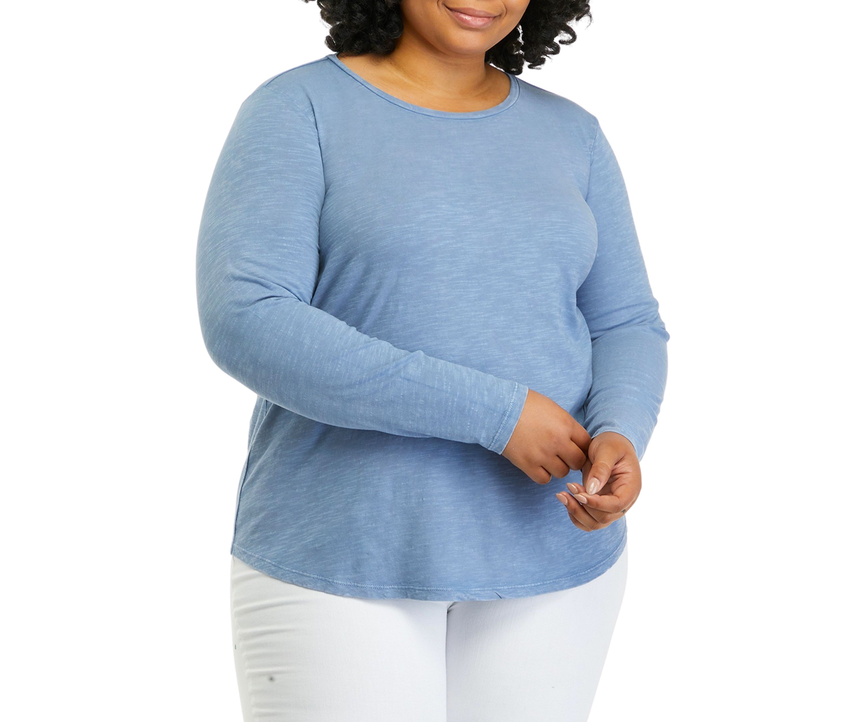 Plus Size Long Sleeve Crew Neck T-Shirt