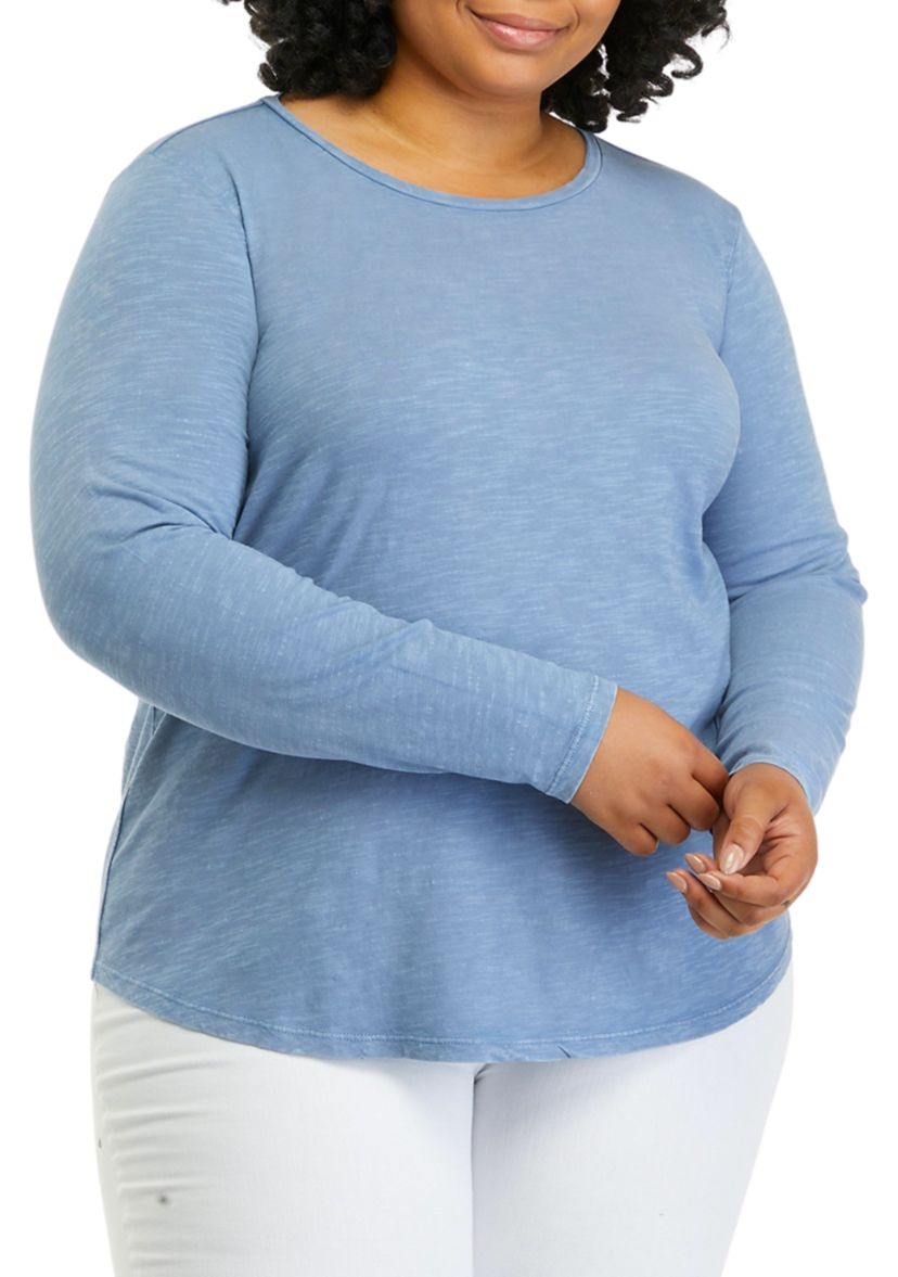 Plus Size Long Sleeve Crew Neck T-Shirt