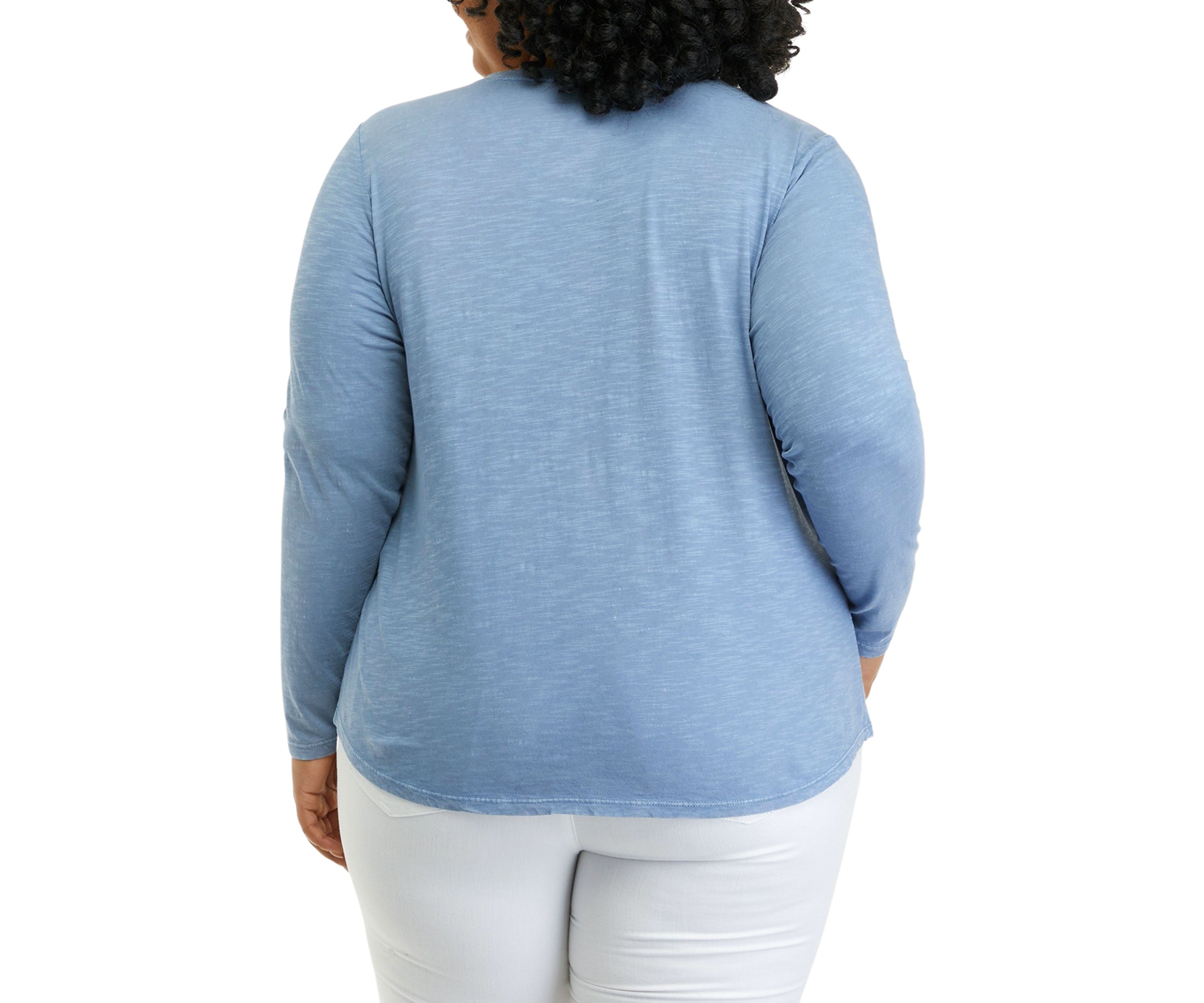 Plus Size Long Sleeve Crew Neck T-Shirt