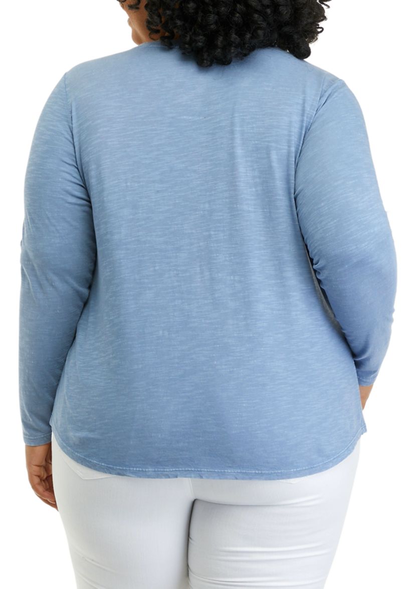 Plus Size Long Sleeve Crew Neck T-Shirt