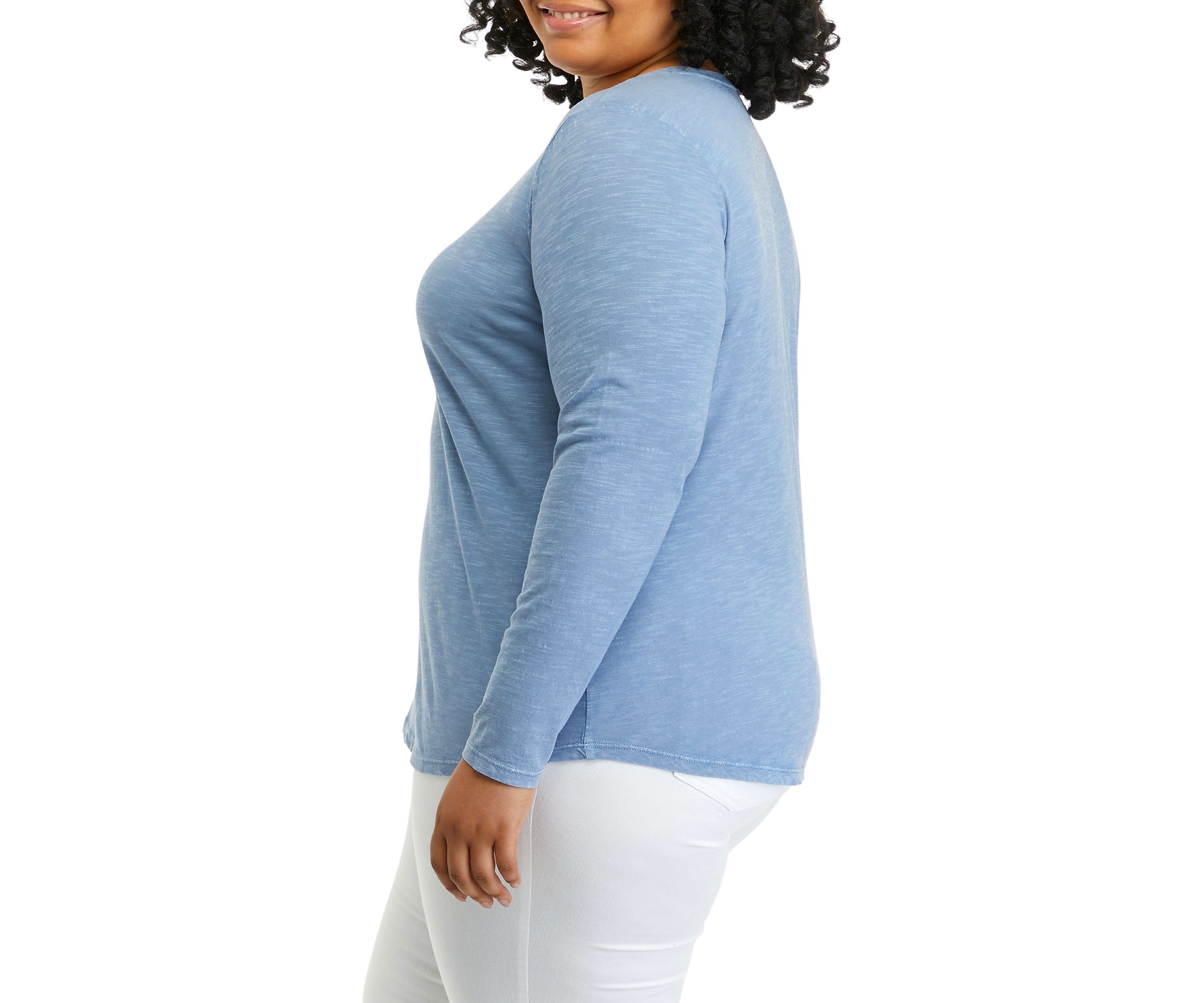 Plus Size Long Sleeve Crew Neck T-Shirt