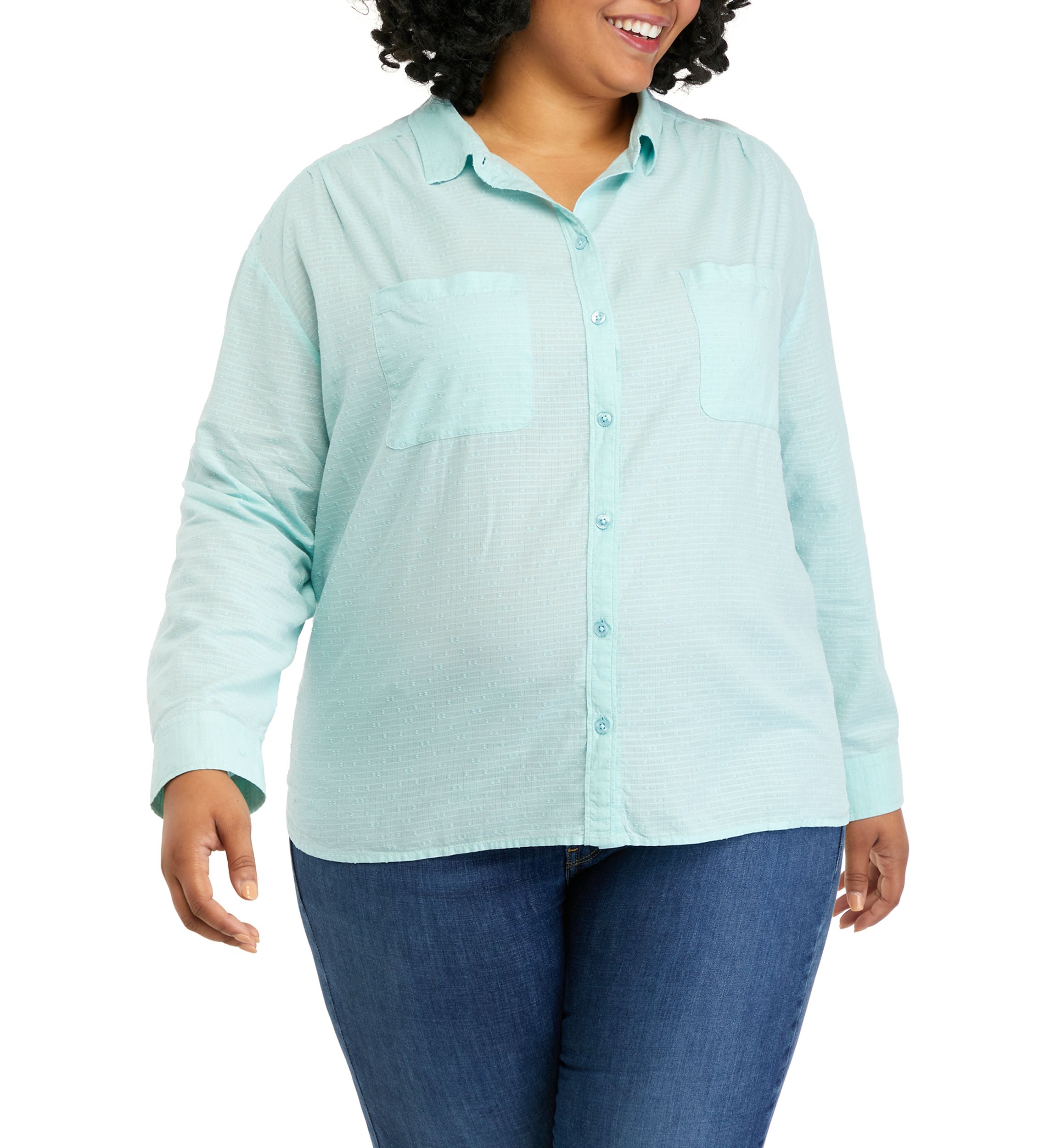 Plus Size Long Sleeve Boyfriend Shirt