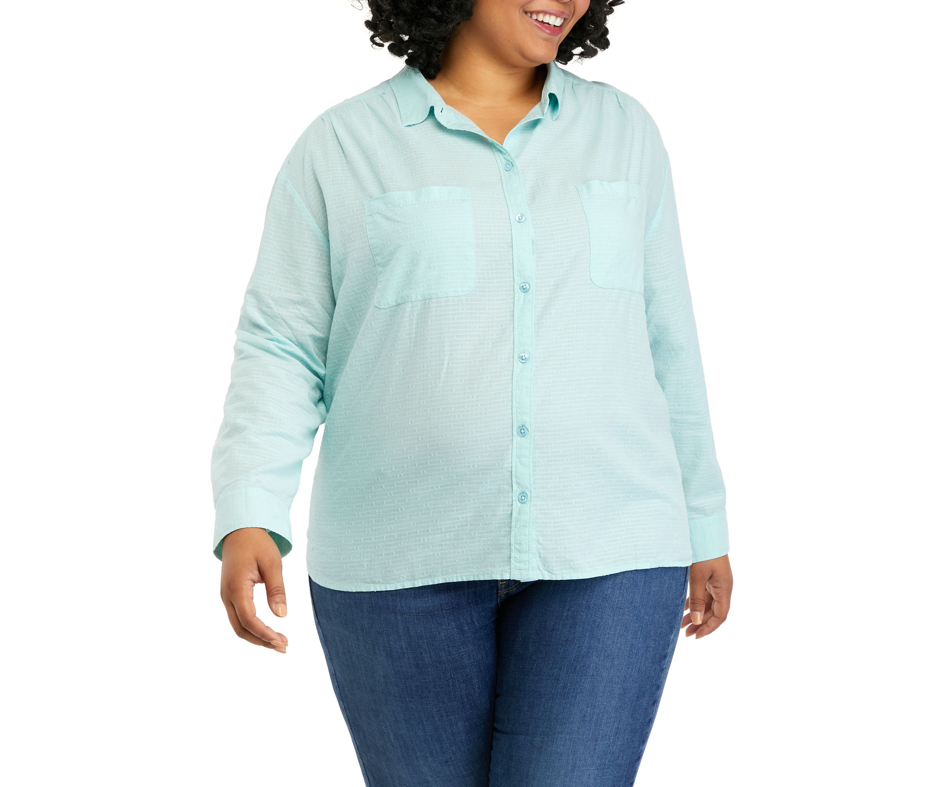 Plus Size Long Sleeve Boyfriend Shirt