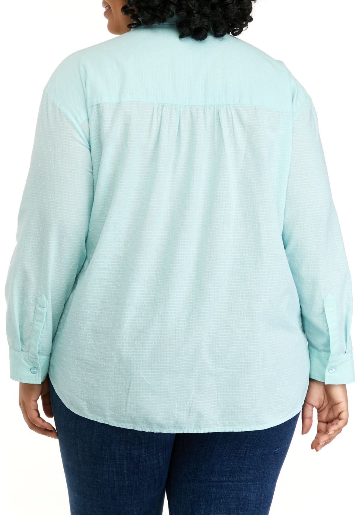 Plus Size Long Sleeve Boyfriend Shirt
