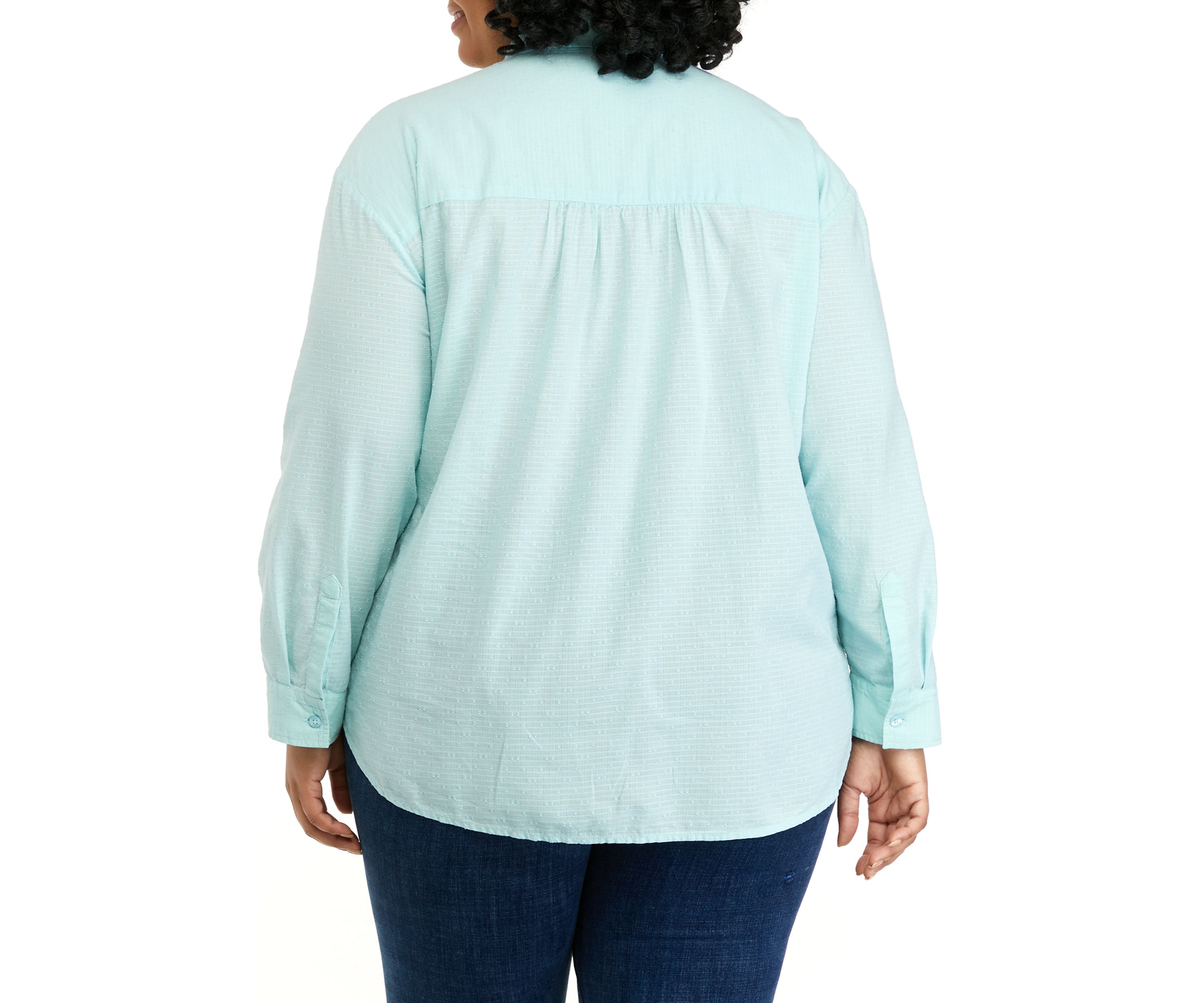 Plus Size Long Sleeve Boyfriend Shirt