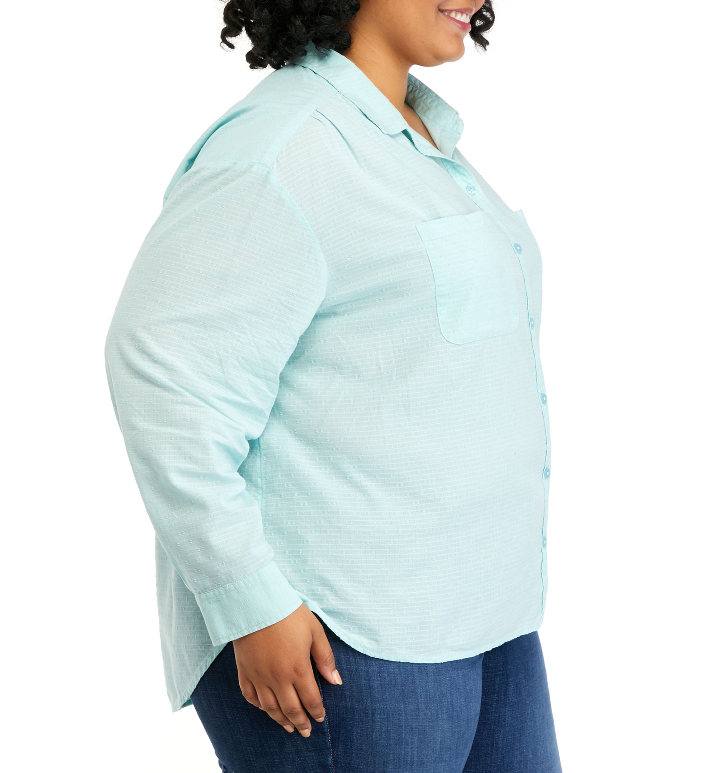 Plus Size Long Sleeve Boyfriend Shirt