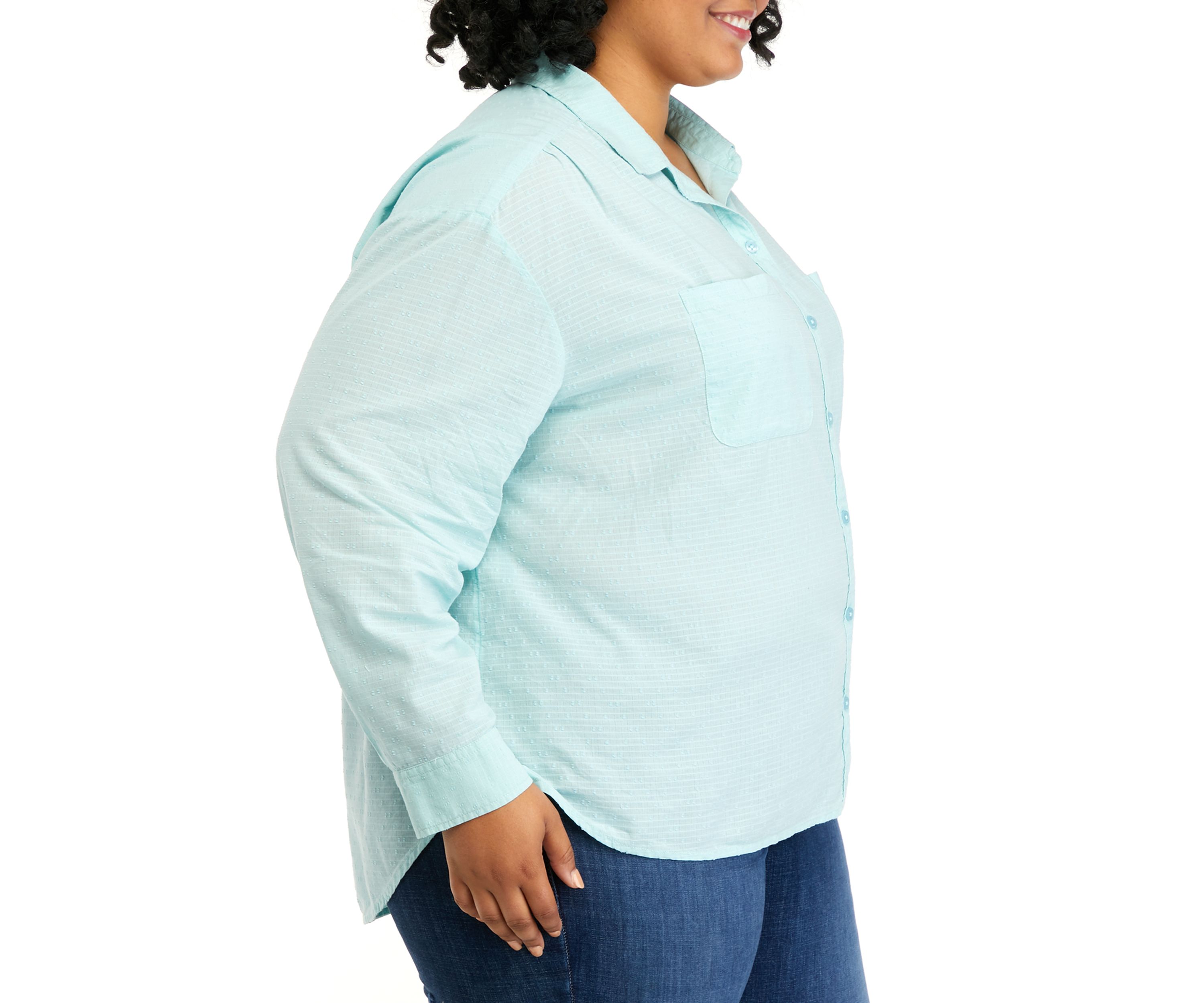 Plus Size Long Sleeve Boyfriend Shirt