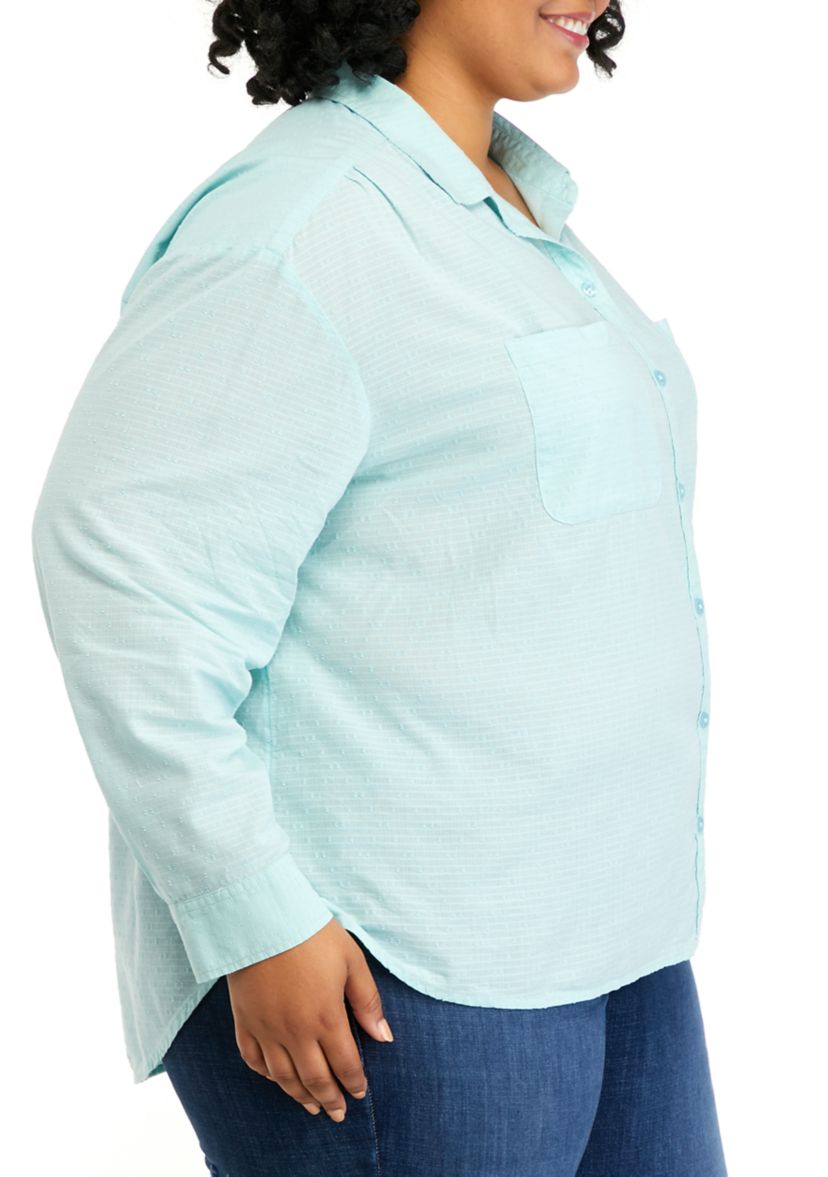 Plus Size Long Sleeve Boyfriend Shirt