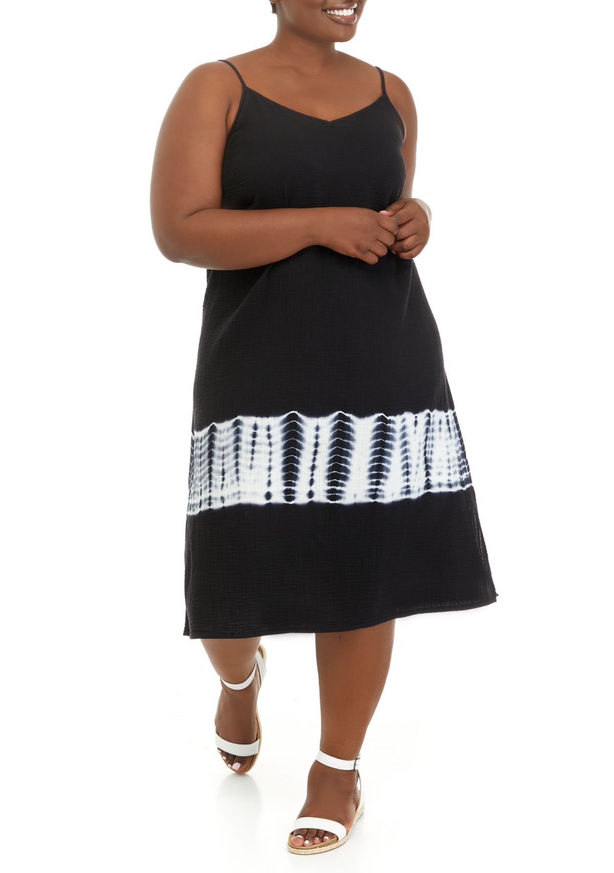 Plus Size Cotton Gauze Tank Dress 