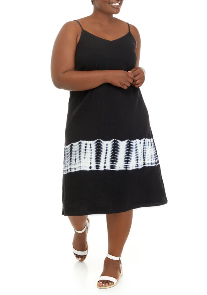 Plus Size Cotton Gauze Tank Dress 