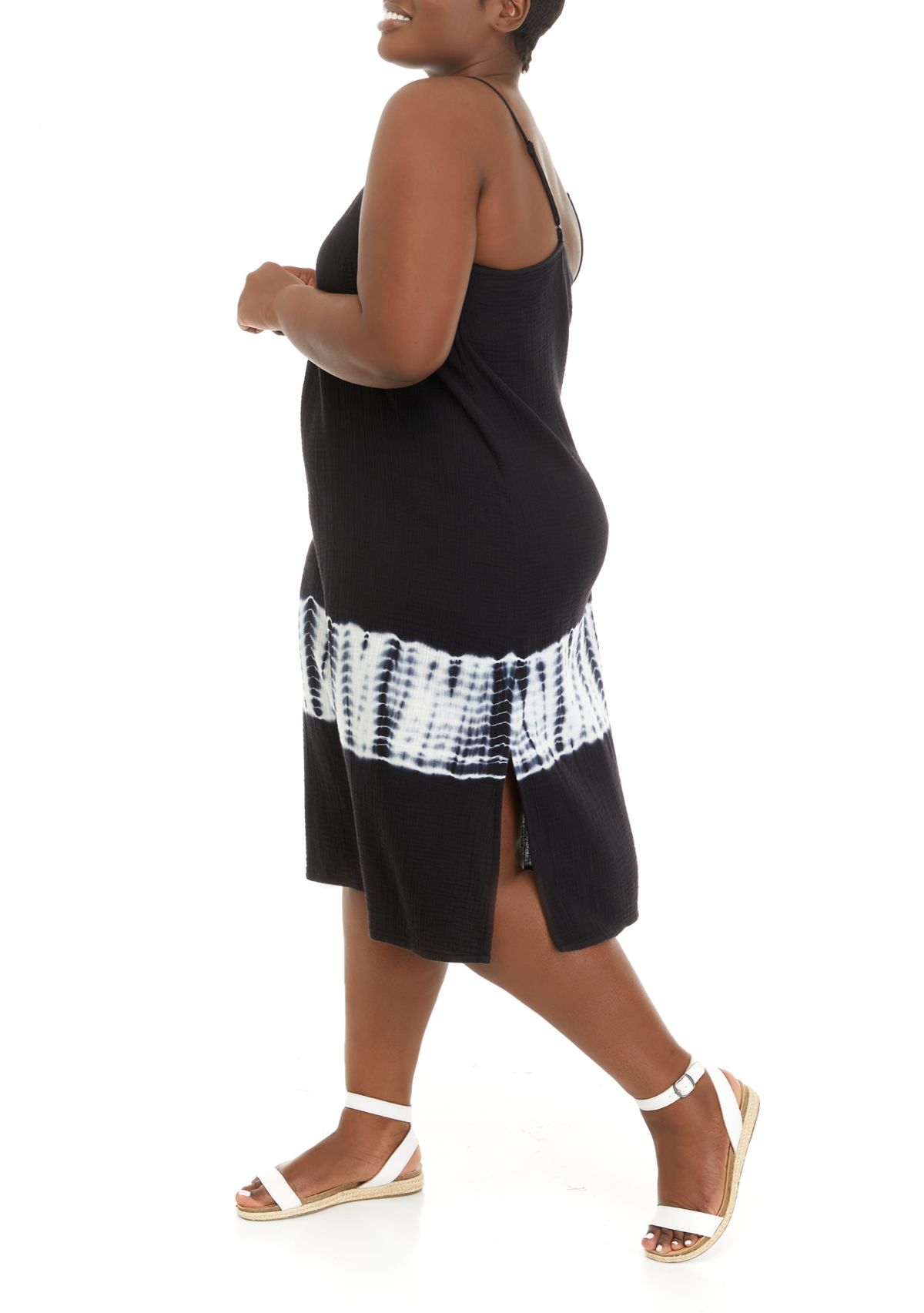 Plus Size Cotton Gauze Tank Dress 