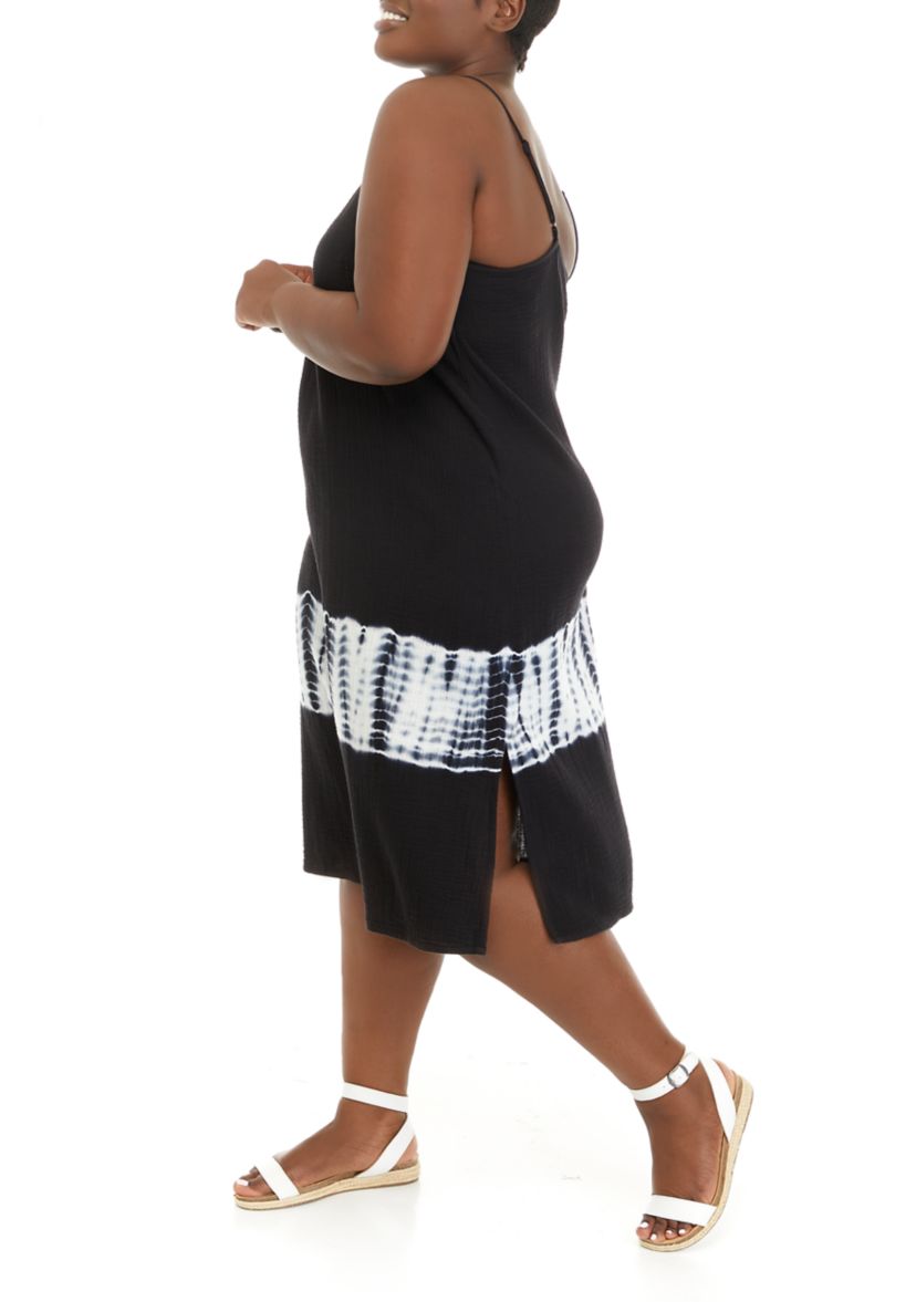 Plus Size Cotton Gauze Tank Dress 