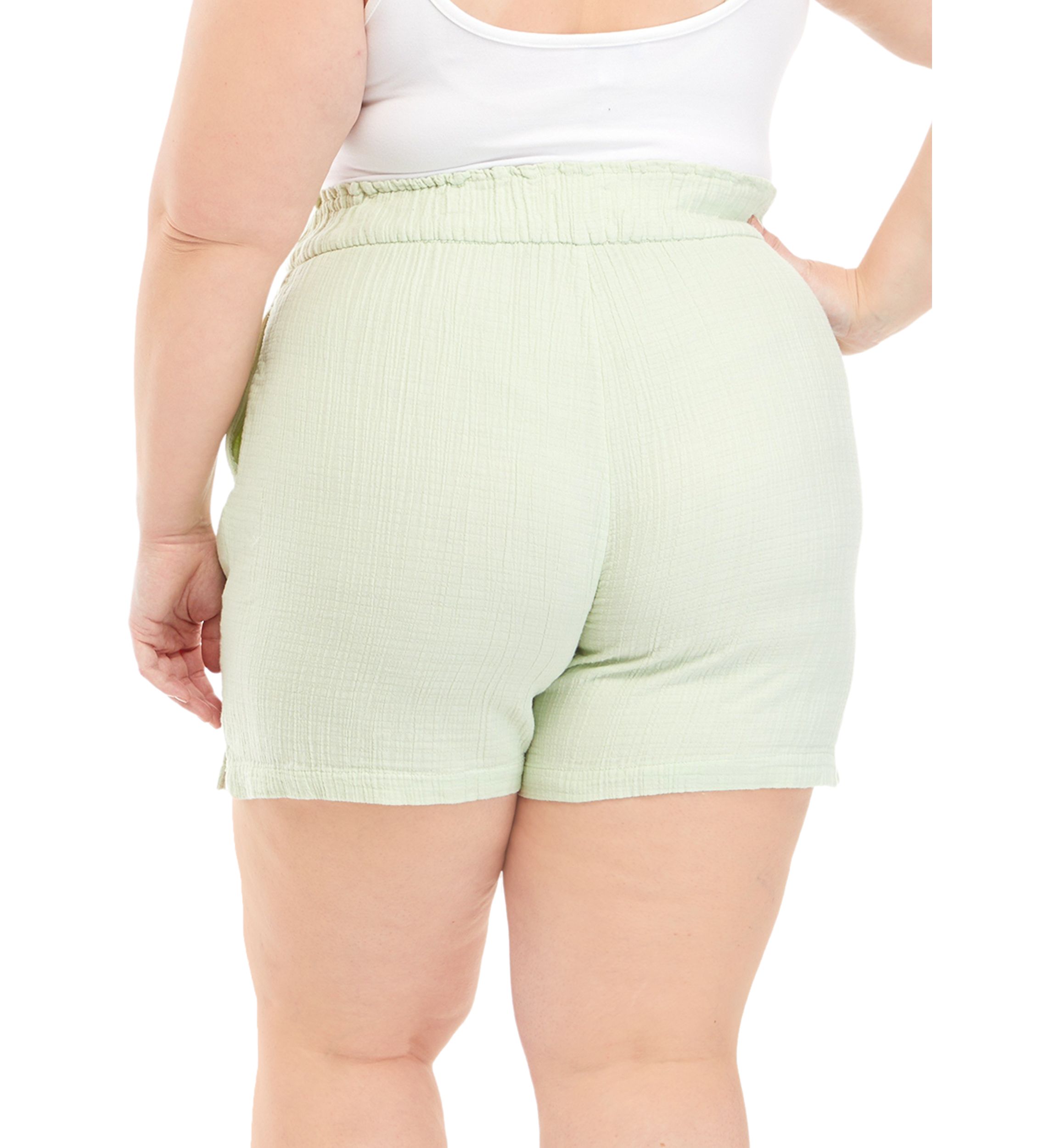 Plus Size Cotton Gauze Shorts
