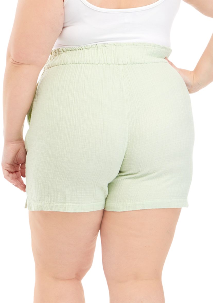 Plus Size Cotton Gauze Shorts