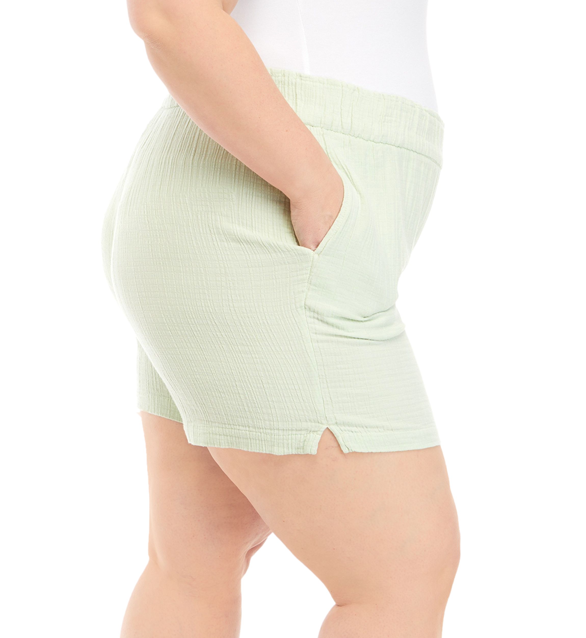 Plus Size Cotton Gauze Shorts