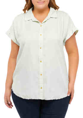 PLOKNRD Womens Plus-Size Shirts Raglan Striped Short Sleeve Tunic Tops 