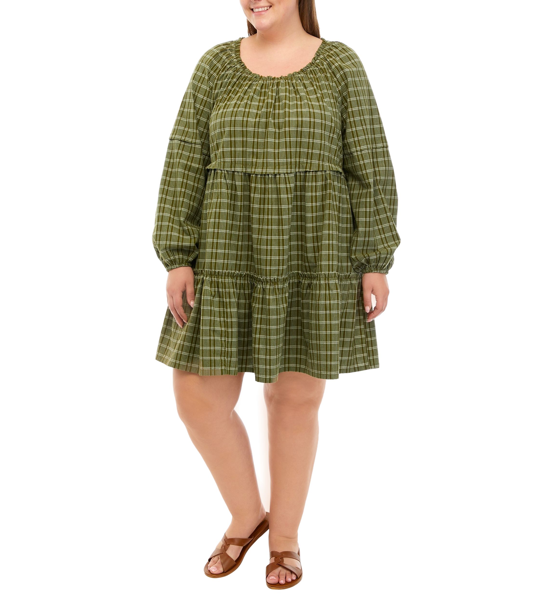 Plus Size Tiered Mini Dress