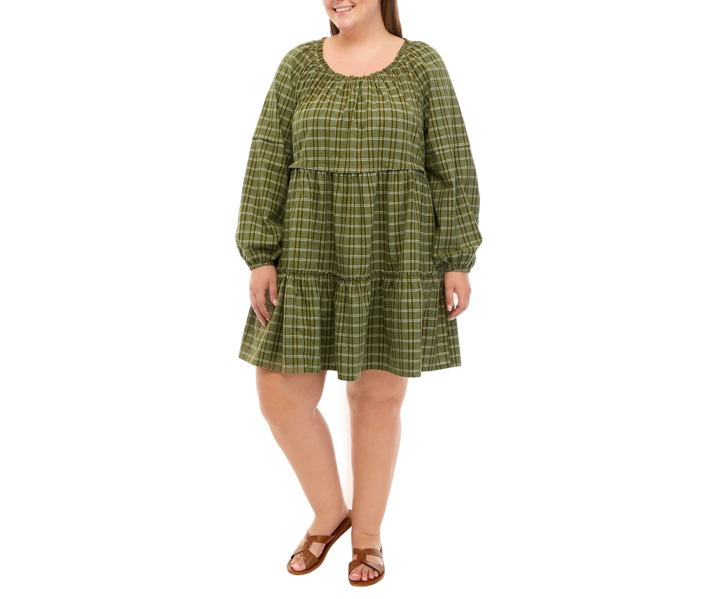 Plus Size Tiered Mini Dress