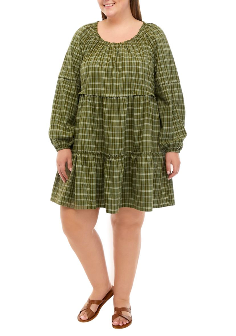 Plus Size Tiered Mini Dress