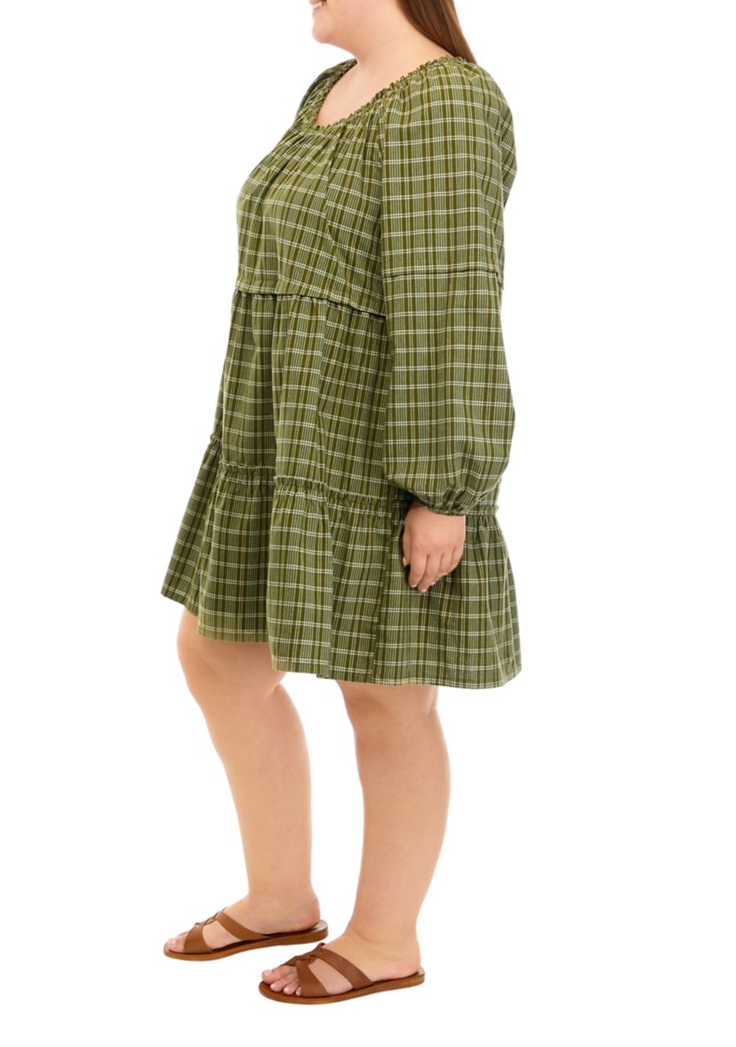 Plus Size Tiered Mini Dress