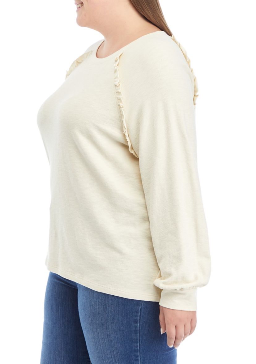 Plus Size Ruffle Swing T-Shirt