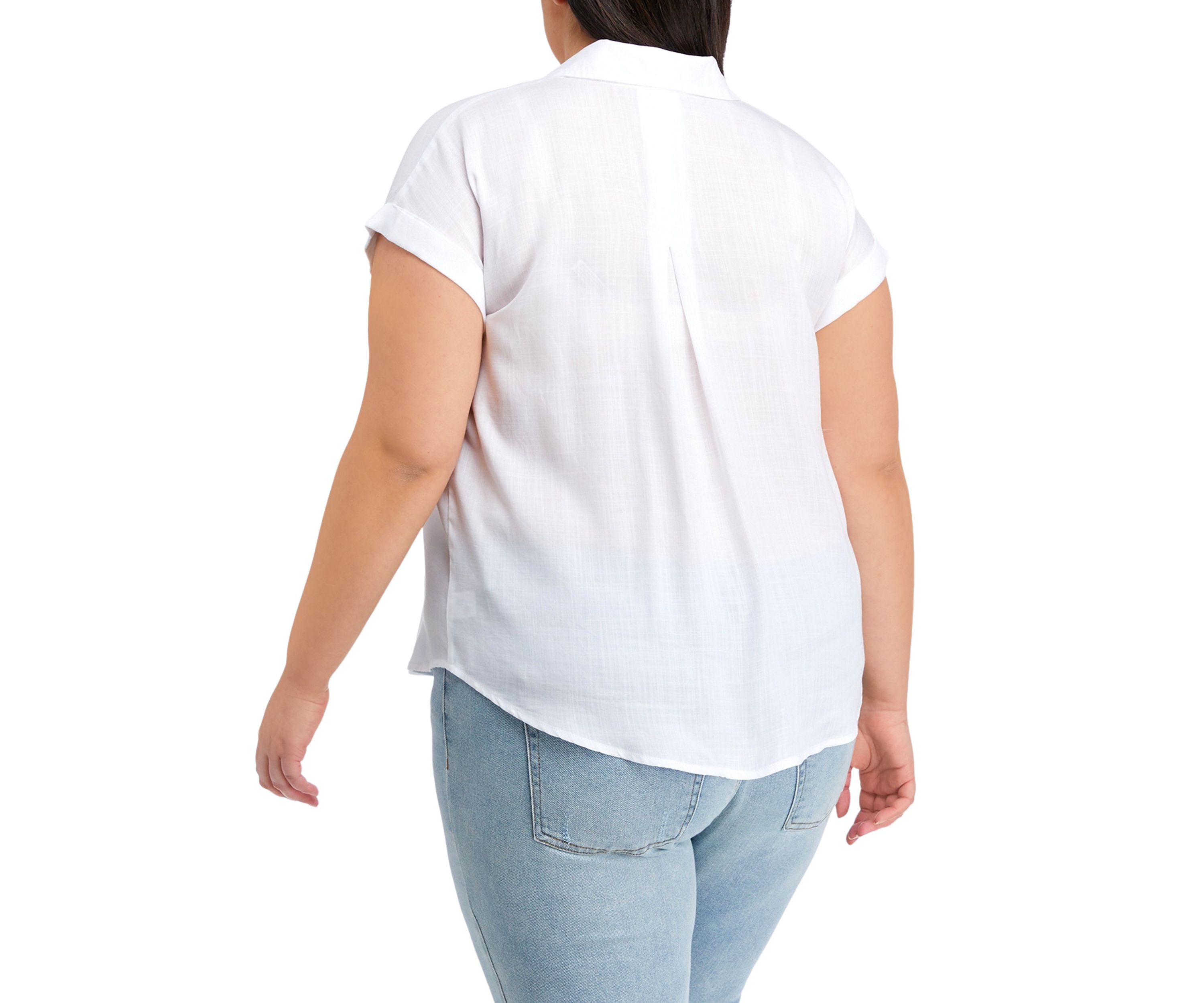 Plus Size Short Sleeve Camp Shirt