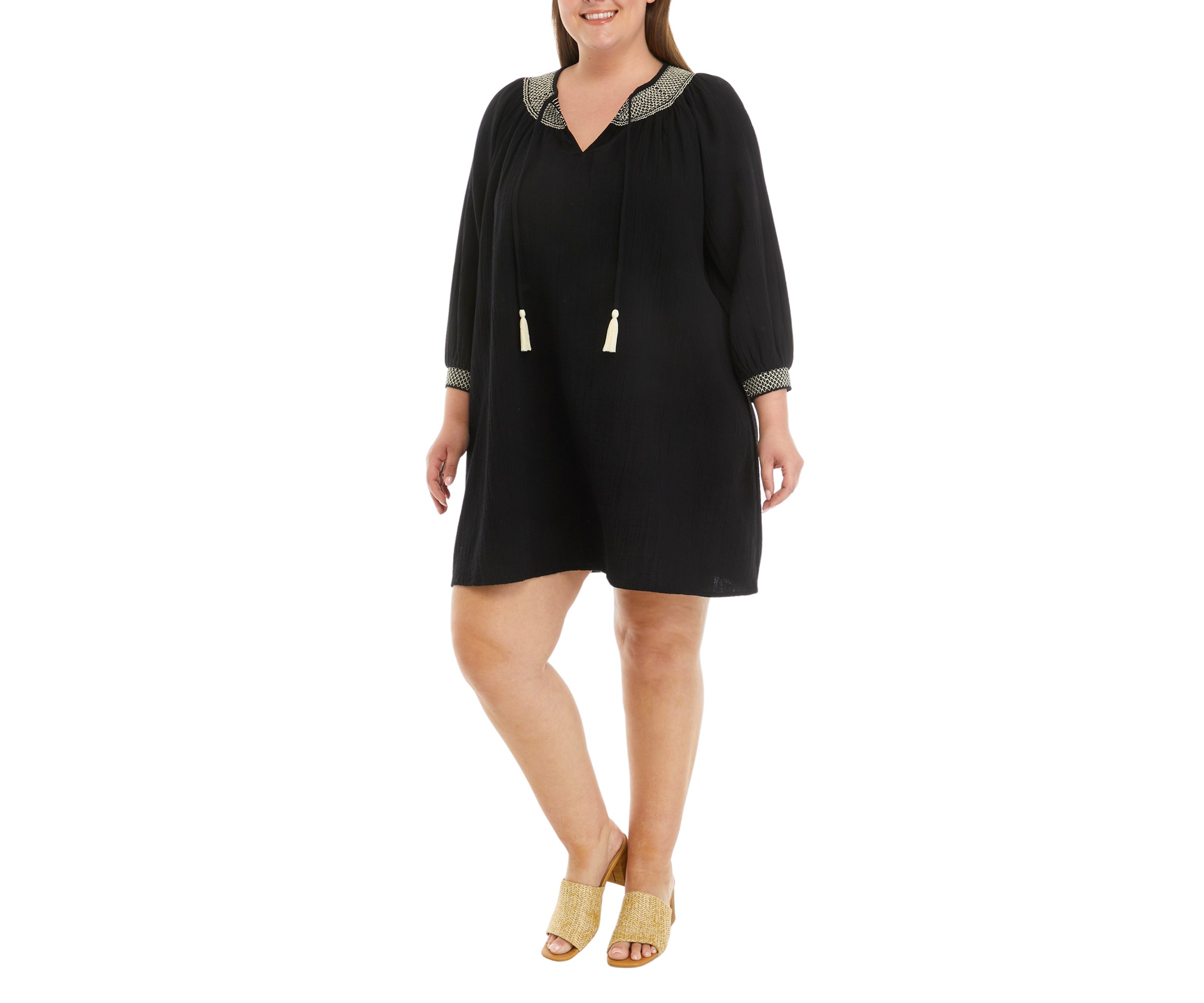 Plus Size Flutter Sleeve Dress