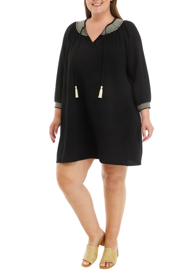 Plus Size Flutter Sleeve Dress
