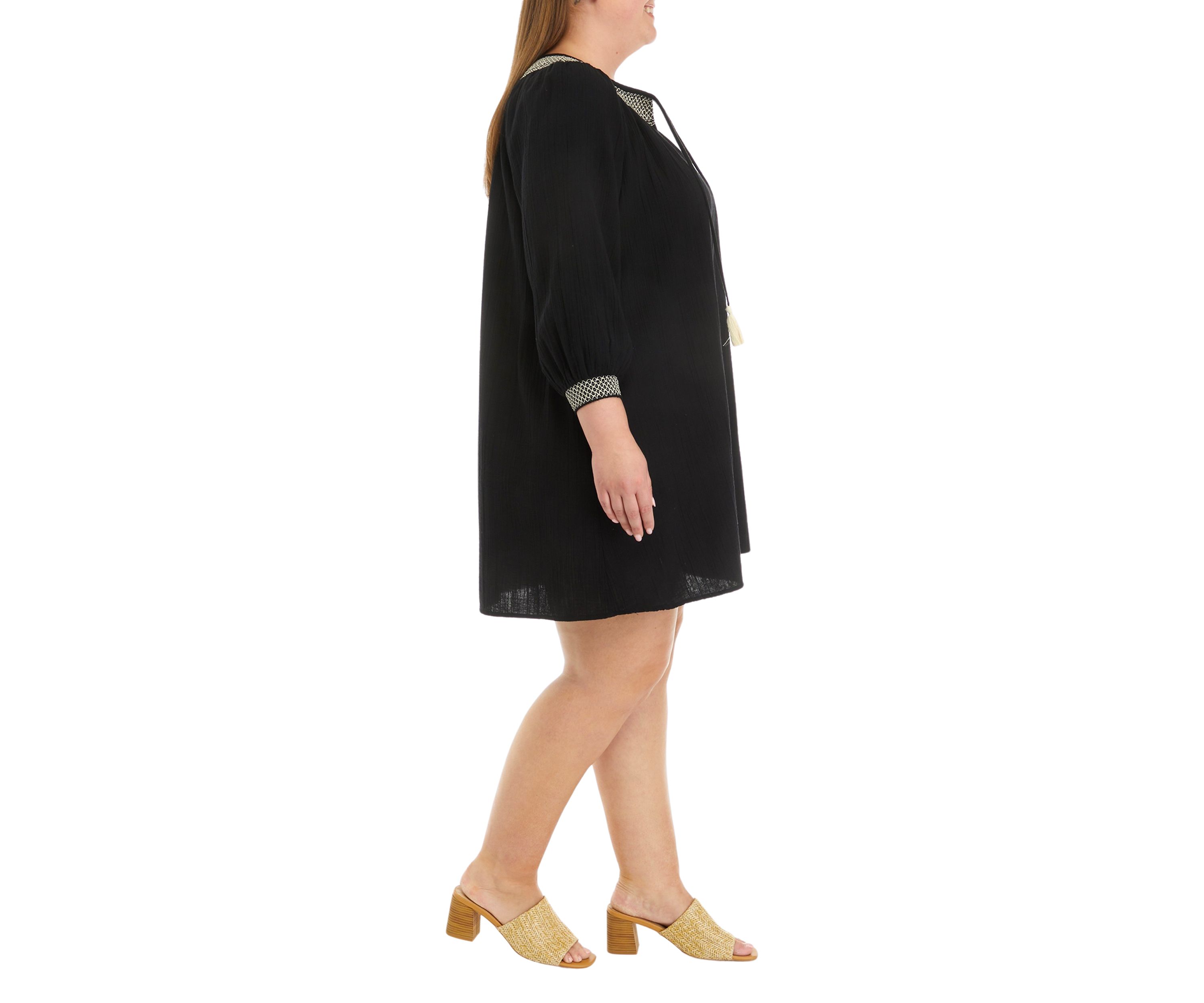 Plus Size Flutter Sleeve Dress
