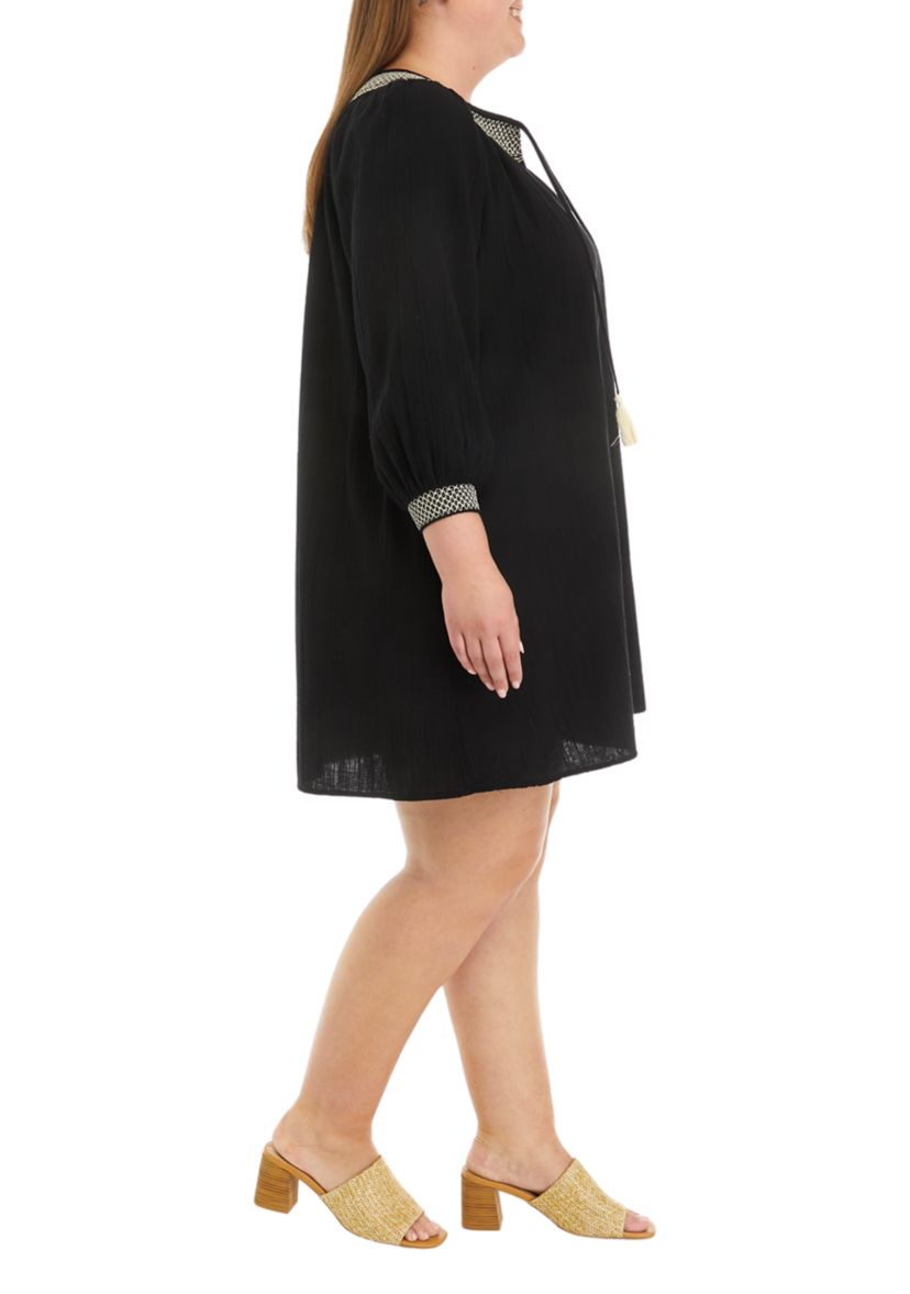 Plus Size Flutter Sleeve Dress